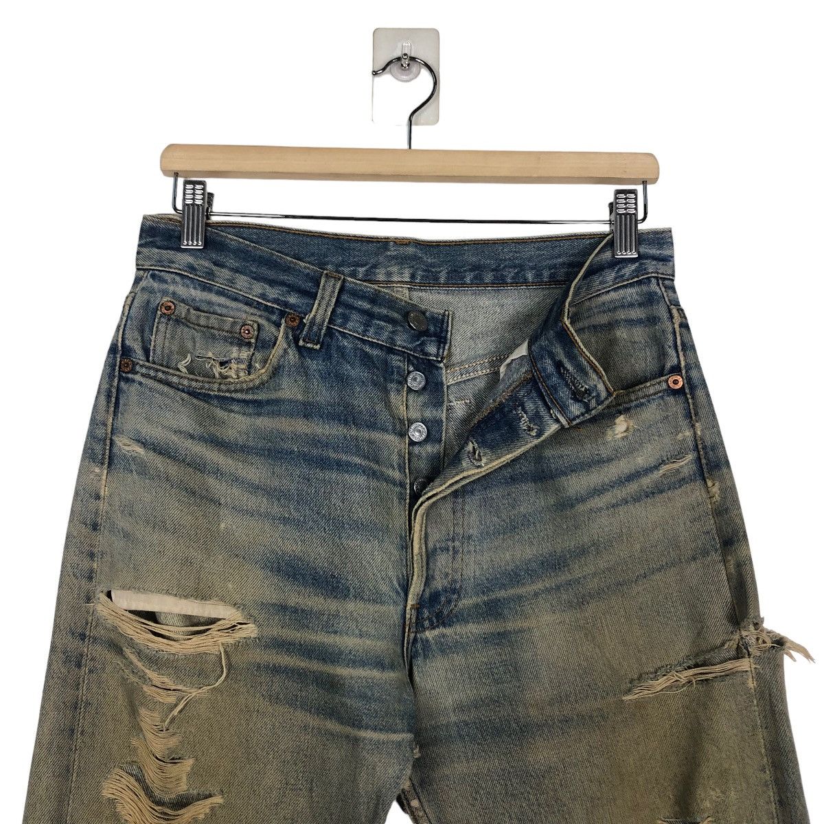 Levi's 🔥VINTAGE LEVI’S 552 BUTTON USA DISTRESSED DESIGN RUSTY Size US 30 / EU 46 - 16 Thumbnail