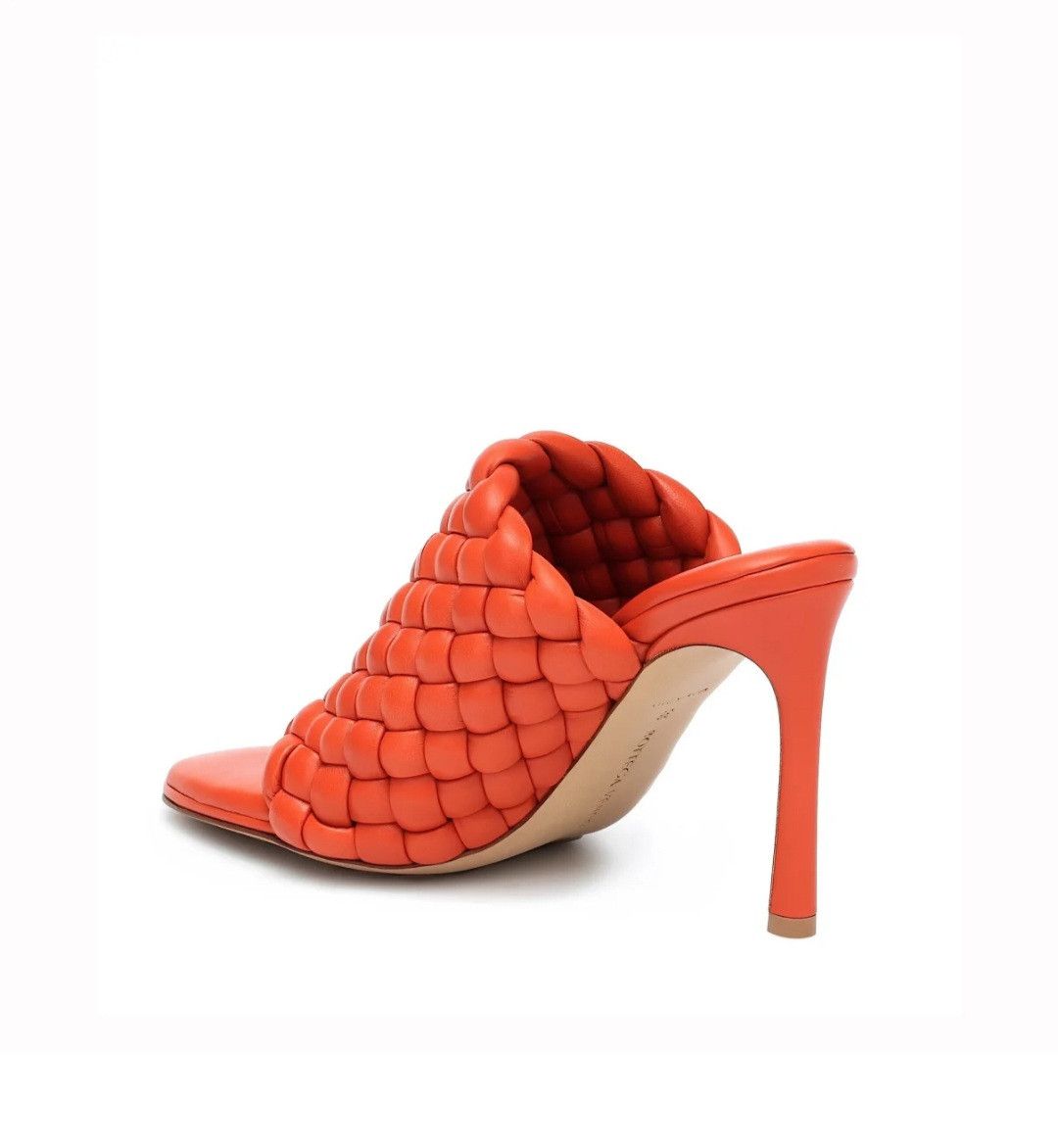 Bottega Veneta Bottega Veneta Intrecciato Weave Leather Orange Mules Sz 38 Size US 8 / IT 38 - 4 Thumbnail