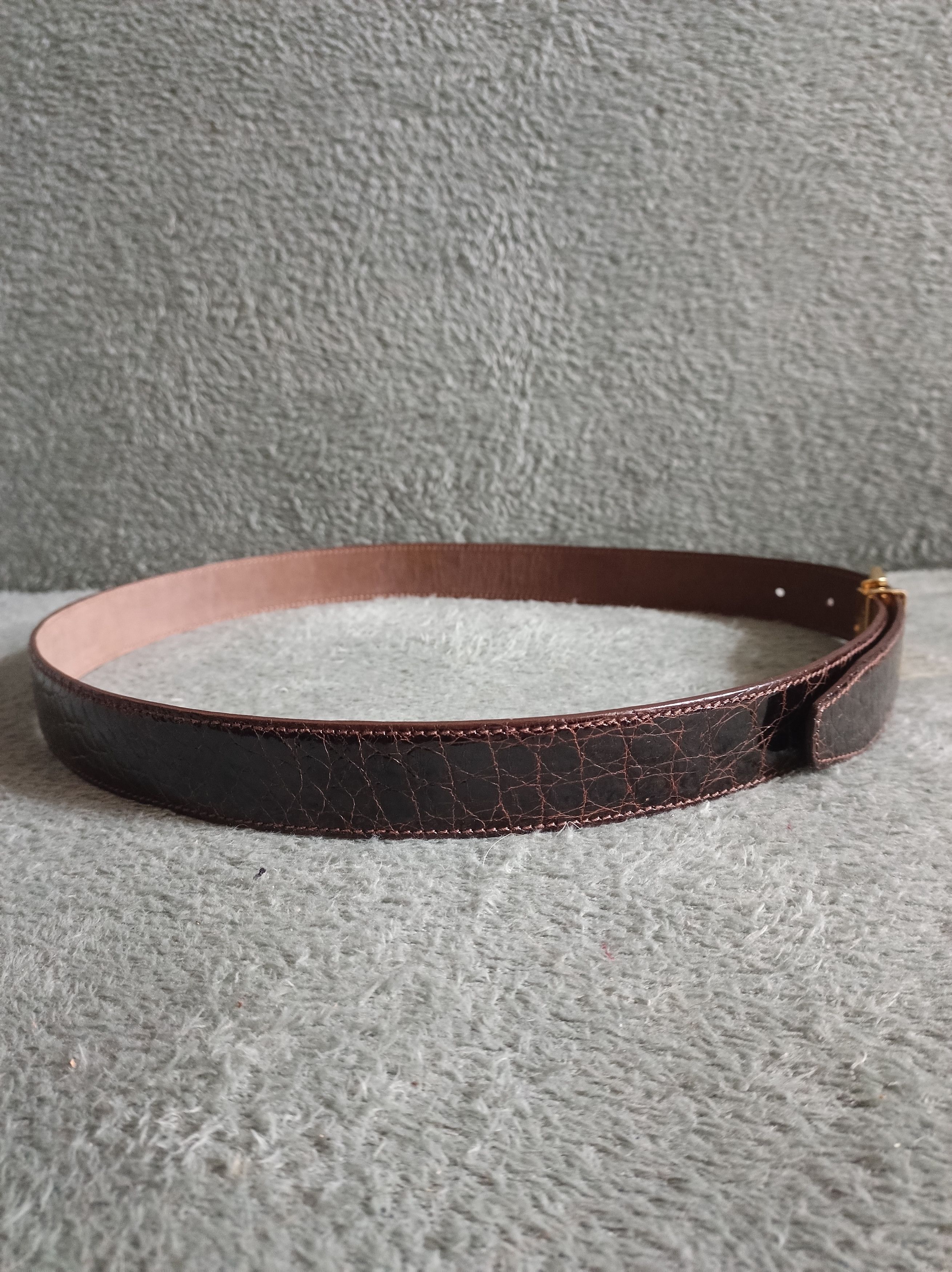 Designer Saint Phil Zurich Genuine Crocodile Leather Swiss Belt 90/36 Size 36 - 5 Thumbnail