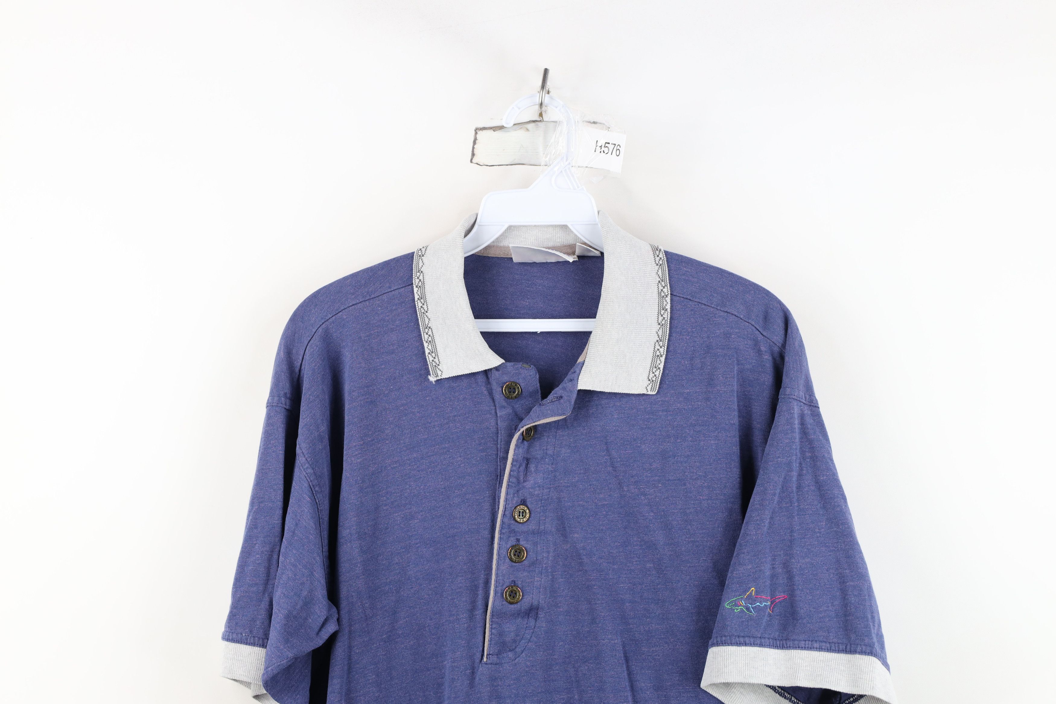 Reebok Vintage 90s Reebok Greg Norman Knit Golf Polo Shirt Blue Size US M / EU 48-50 / 2 - 2 Thumbnail