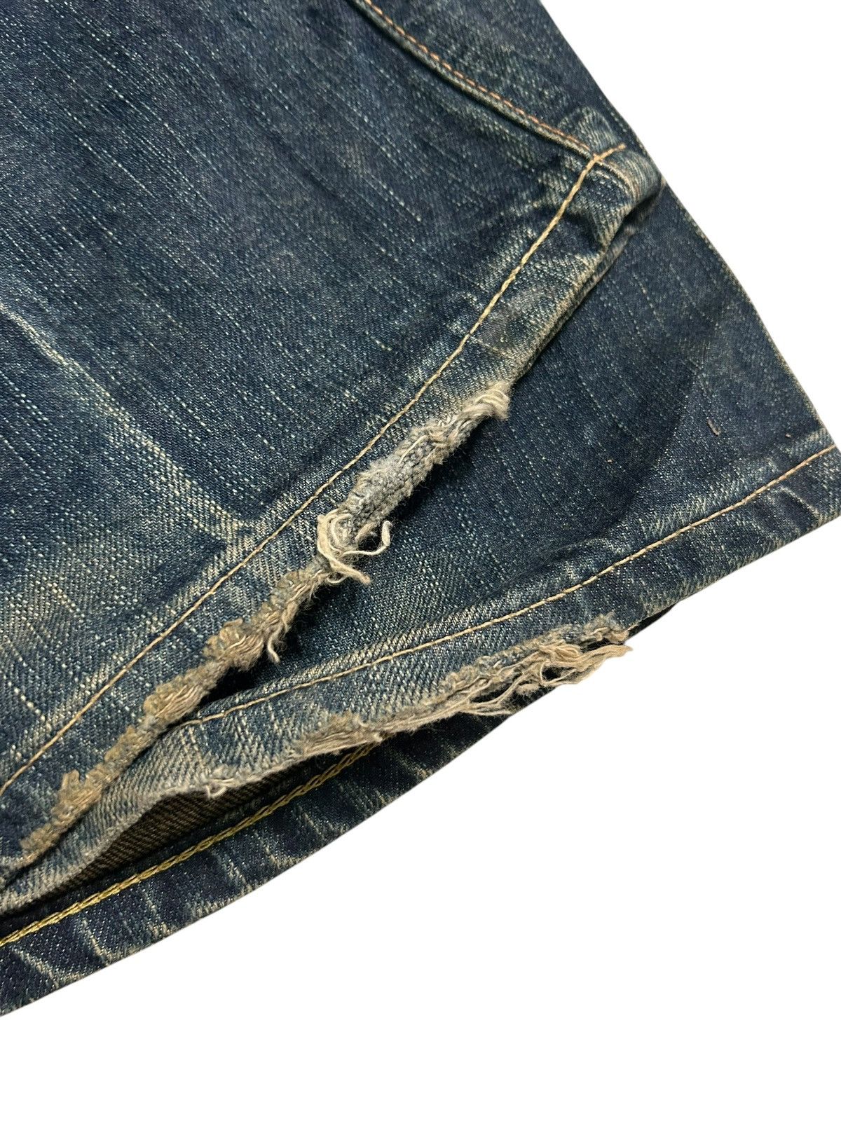 Edwin × If Six Was Nine × Kapital FLARE EDWIN BLUETRIP Distressed Japanese Punk Style Denim 🎌🎌 Size US 35 - 18 Thumbnail