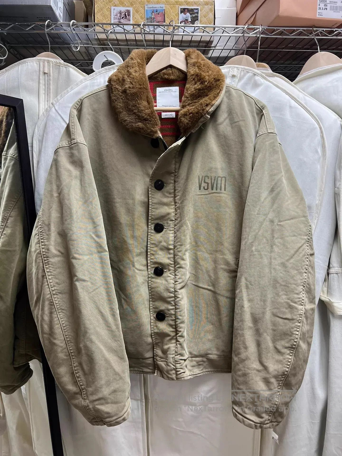 Visvim Beige Faux Fur Collar Button-Up Jacket XL. Size US XL / EU 56 / 4 - 1 Thumbnail