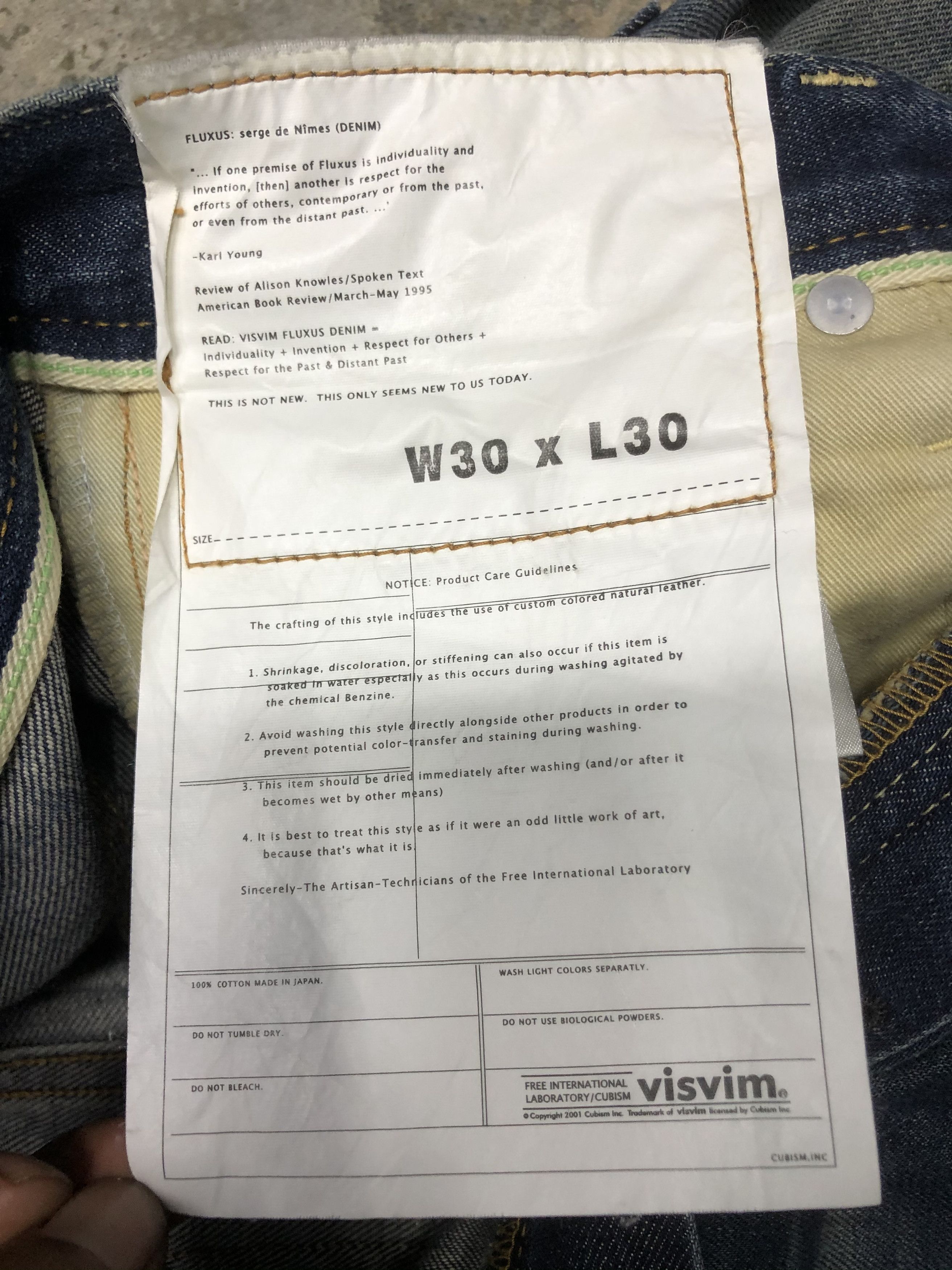 Vintage VISVIM 01D2 FLUXUS Snake Patch Size US 30 / EU 46 - 14 Thumbnail