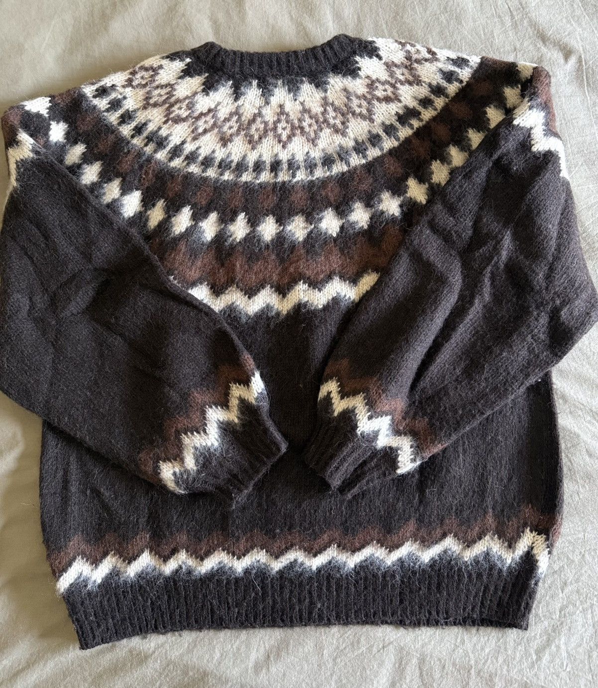 Beams Japan Men’s 🇯🇵 Beams Folk Print Alpaca Sweater Sz Large Size US L / EU 52-54 / 3 - 7 Thumbnail
