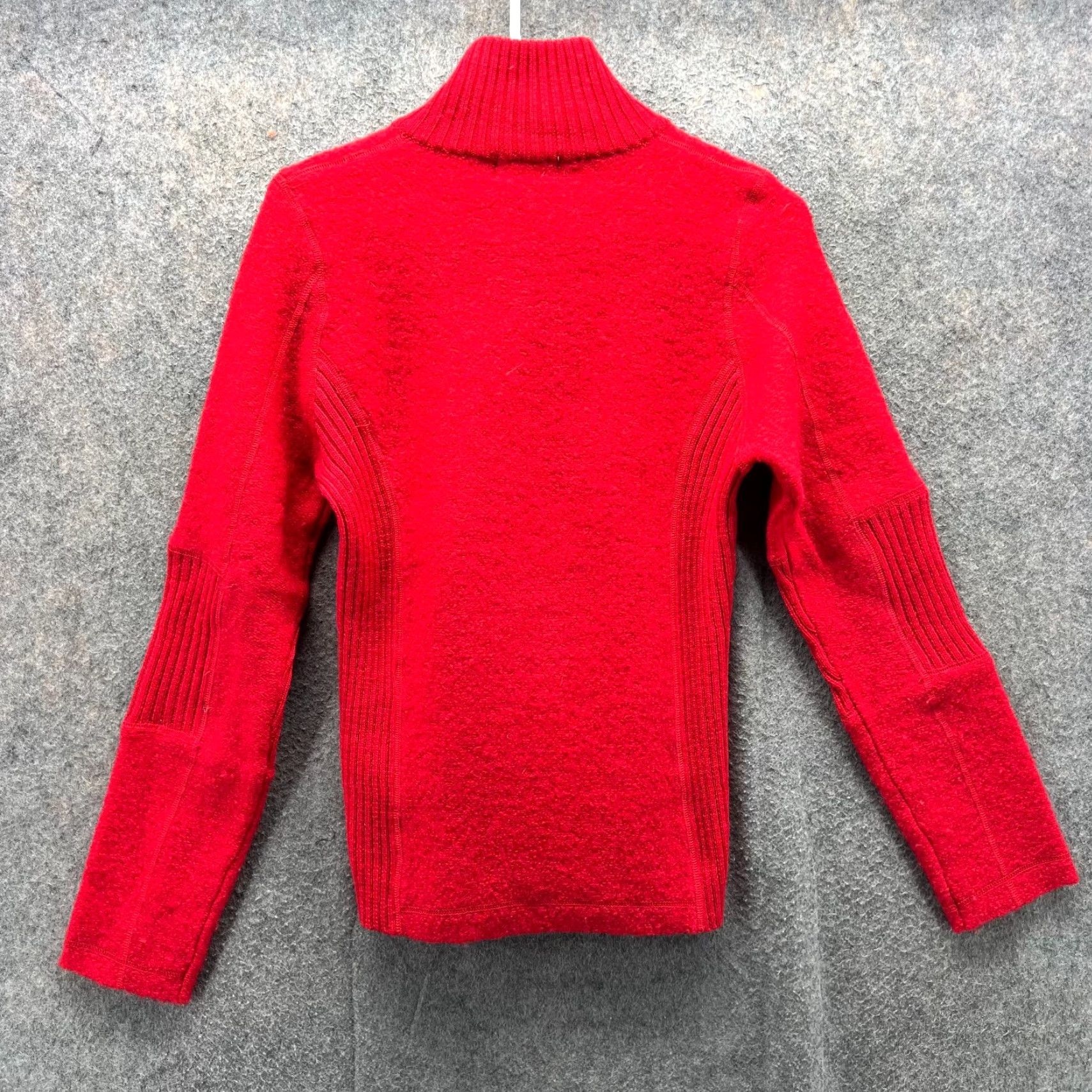 Barker Marker Sweater Full Zip Women Medium Red Wool Knit Jacket Long Sleeve Casual Winter Fall Mens Womens Girls Boys Size M / US 6-8 / IT 42-44 - 2 Thumbnail