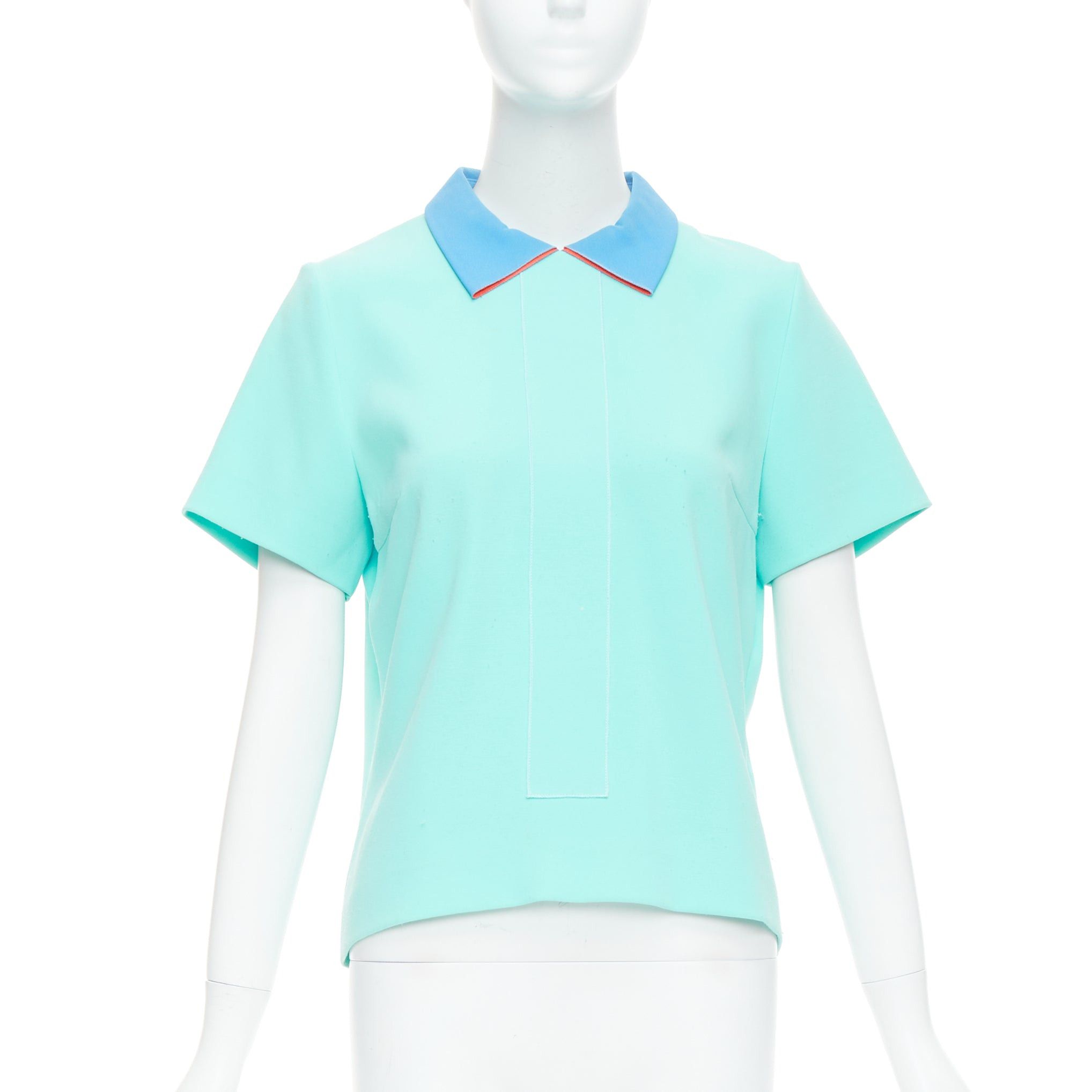 ROKSANDA ROKSANDA light blue colorblock darted short sleeve shirt UK10 M Size M / US 6-8 / IT 42-44 - 1 Thumbnail