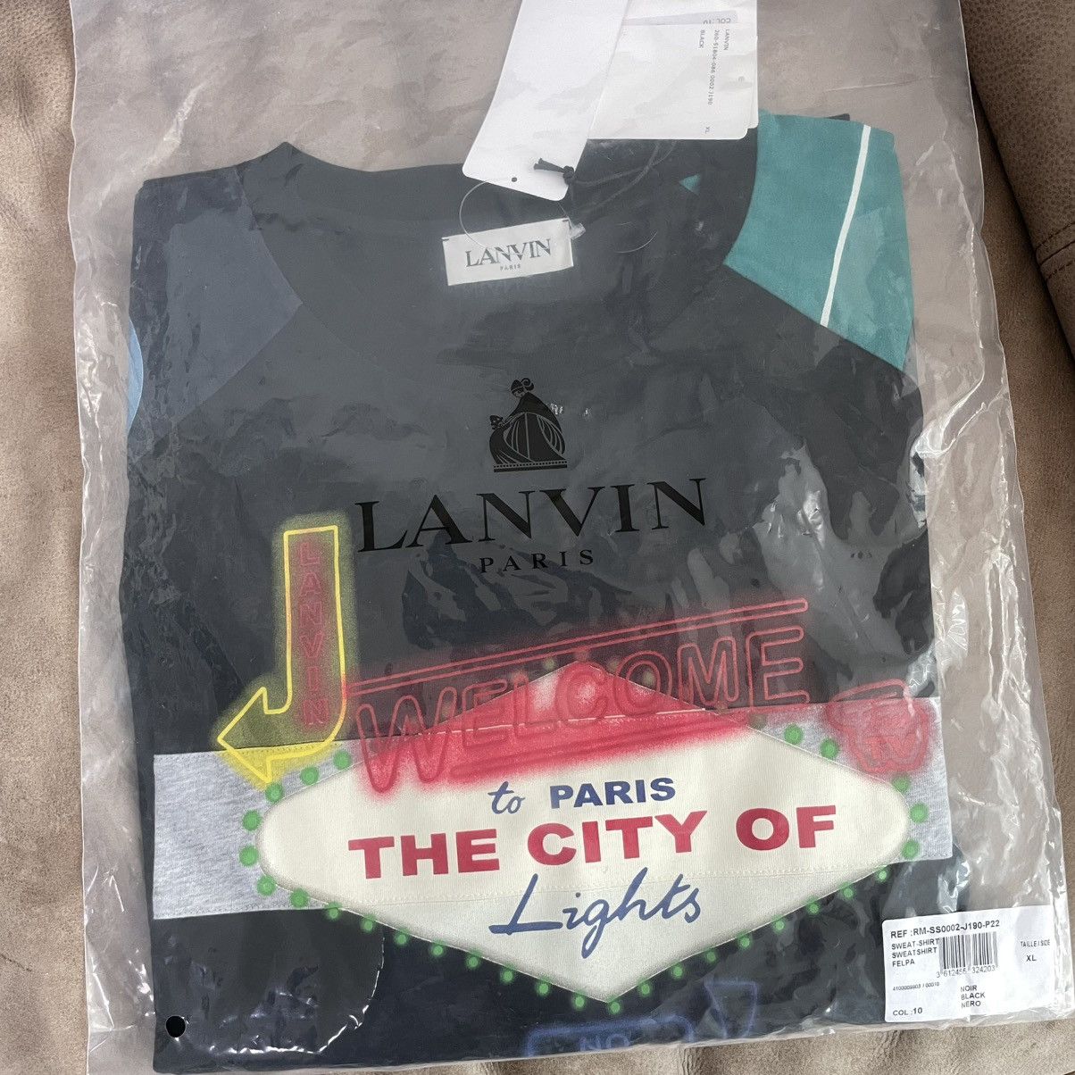 Lanvin LANVIN Logo Long Sleeve T-Shirt Black XL Size US XL / EU 56 / 4 - 8 Thumbnail