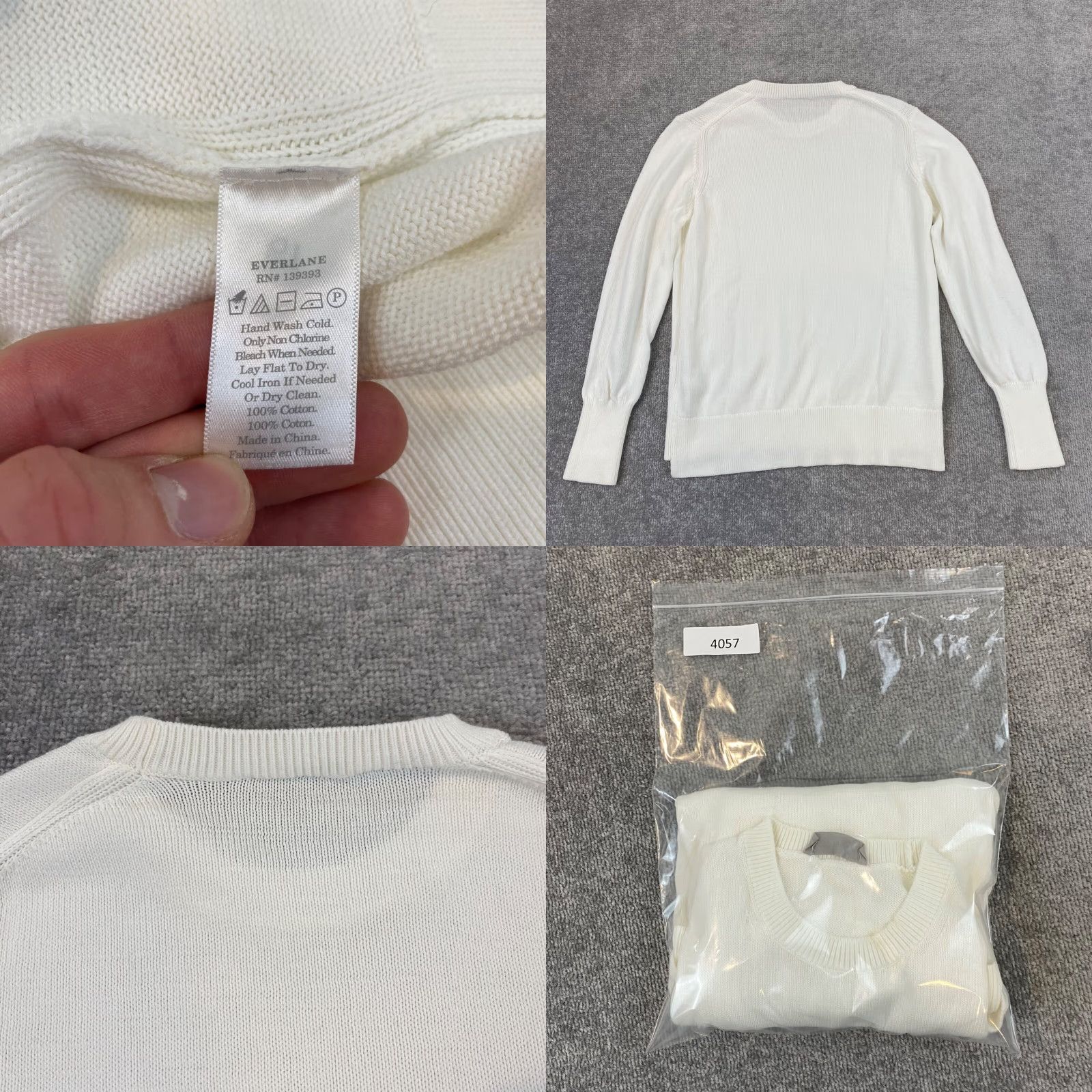Everlane EVERLANE Sweater Womens Medium Creamy White Knit Pullover Shirt 3/4 Sleeve Size M / US 6-8 / IT 42-44 - 8 Thumbnail