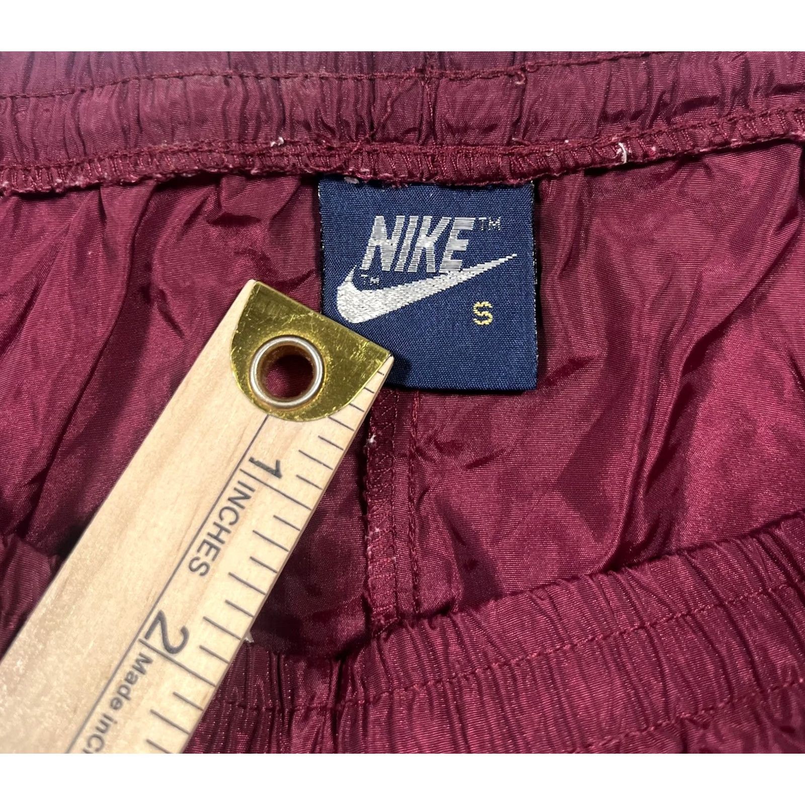 Nike VINTAGE Nike Track Pants Mens Small Red Elastic Waist Zip Ankles Athletic Size US 29 - 3 Thumbnail