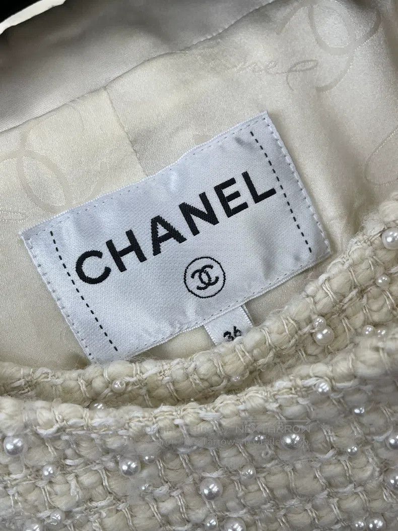 Chanel Chanel 18A Hamburger Series beige pearl embroidered rudder Size XS / US 0-2 / IT 36-38 - 5 Thumbnail