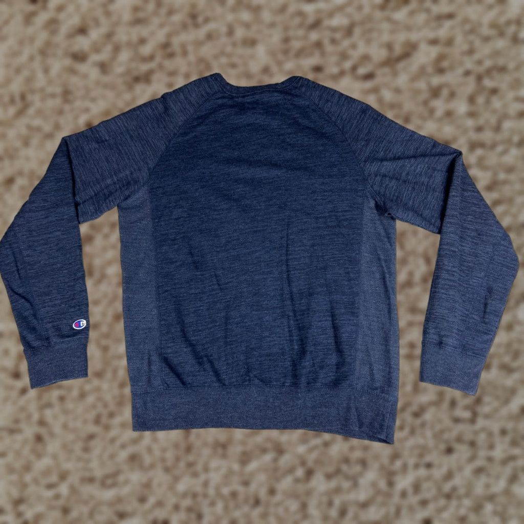 Champion Champion Sweater Mens Large Heather Blue Pullover Crew Neck Raglan Stitching Size US L / EU 52-54 / 3 - 1 Thumbnail