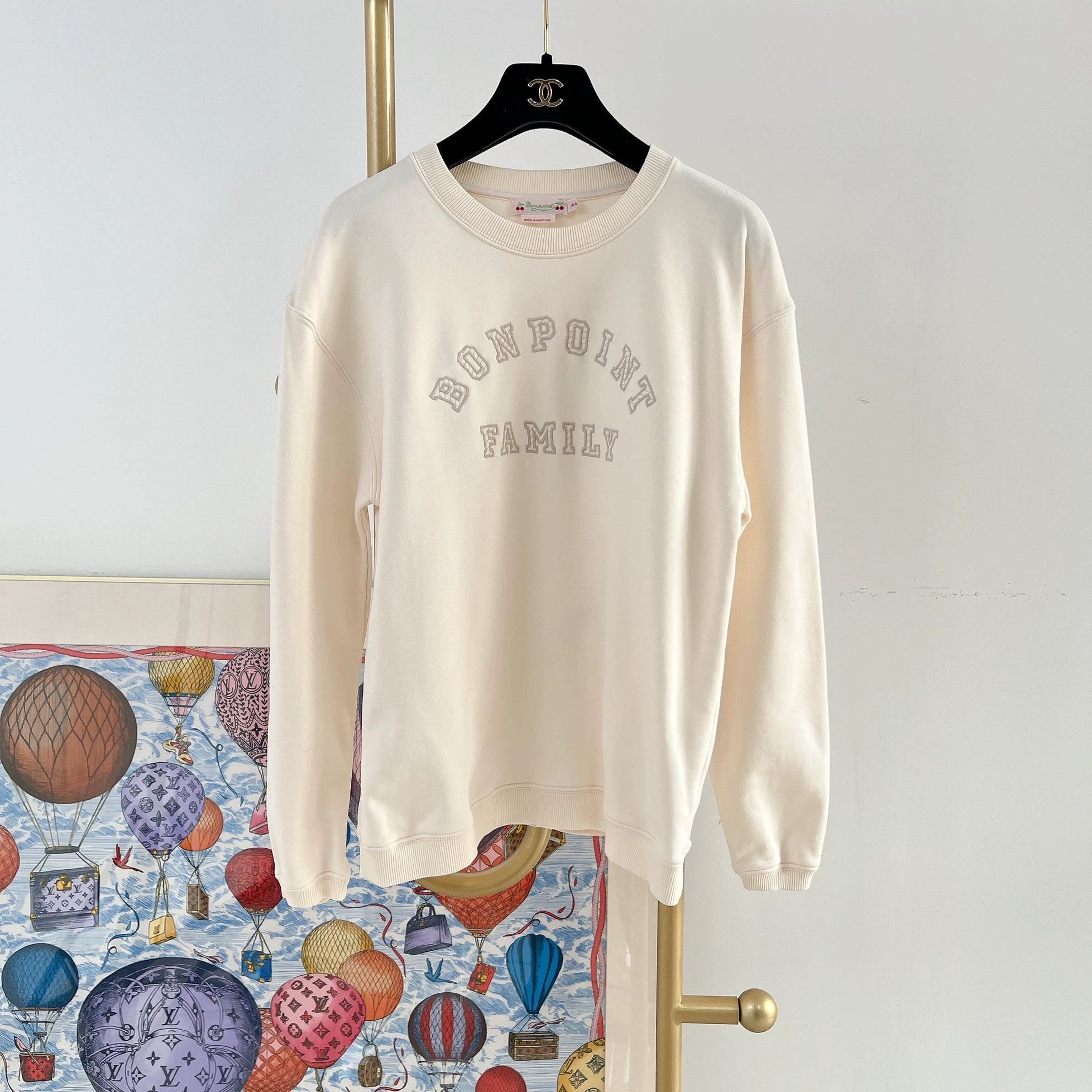Other Bonpoint Ivory Embroidered Sweatshirt 14A Size XS / US 0-2 / IT 36-38 - 1 Thumbnail