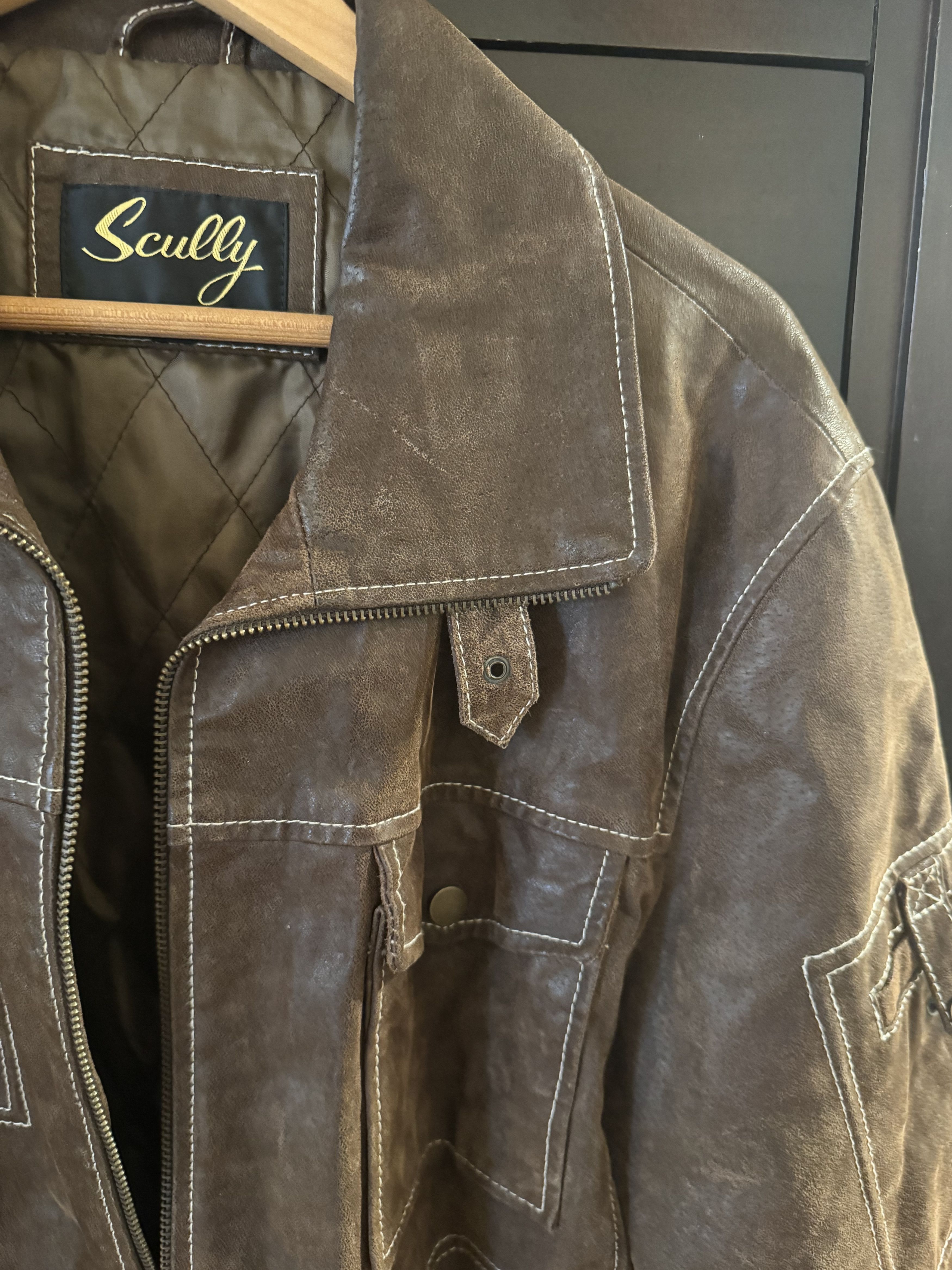 Scully Leather Skully Dark Brown Leather Jacket US Large Size US L / EU 52-54 / 3 - 7 Thumbnail