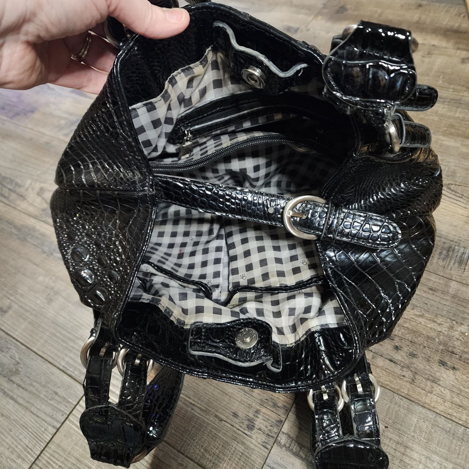 Jessica Simpson Jessica Simpson black alligator print bag purse preowned Size ONE SIZE - 6 Thumbnail
