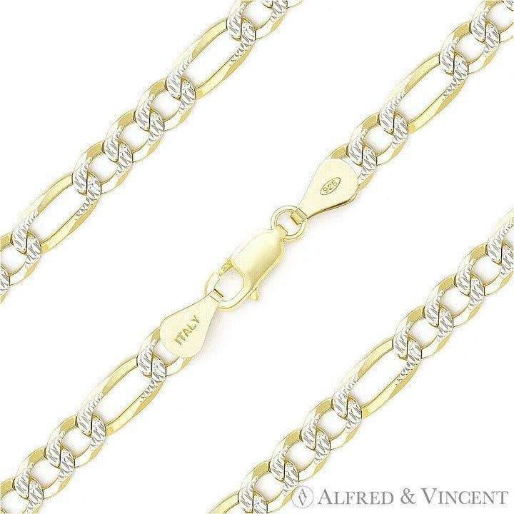Other 5mm Figaro / Figaroa Link D-Cut Pave Chain Anklet Size 8" Size ONE SIZE - 1 Thumbnail