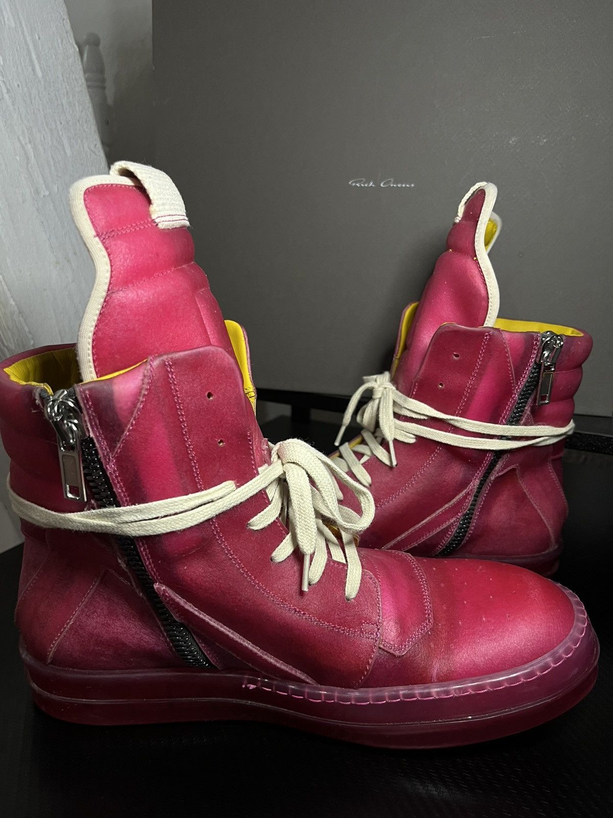 Rick Owens Rick Owens Geobasket Sneaker High Hot Pink Clear Size US 11 / IT 41 - 4 Thumbnail
