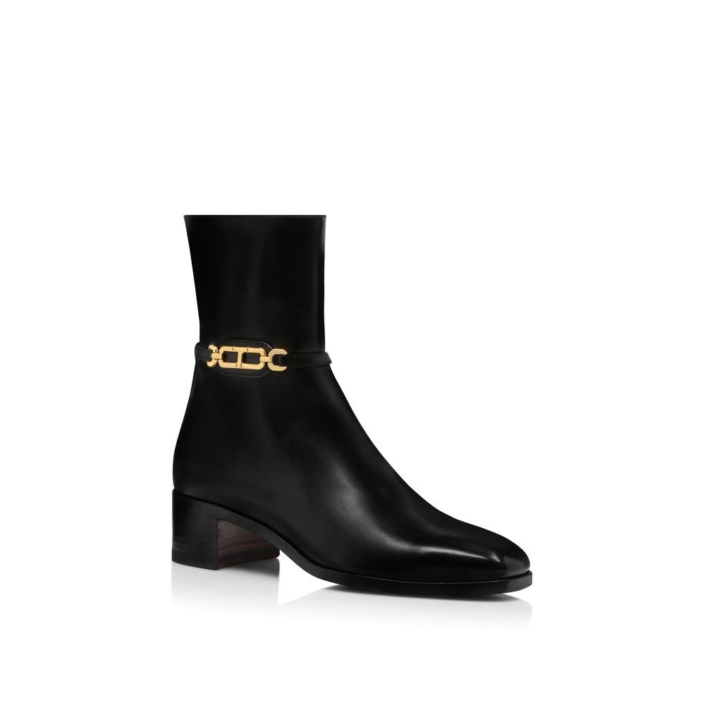Tom Ford o1loc1c0925 W3471 Block Heel Ankle Boots in Black Size US 11 / IT 41 - 2 Thumbnail