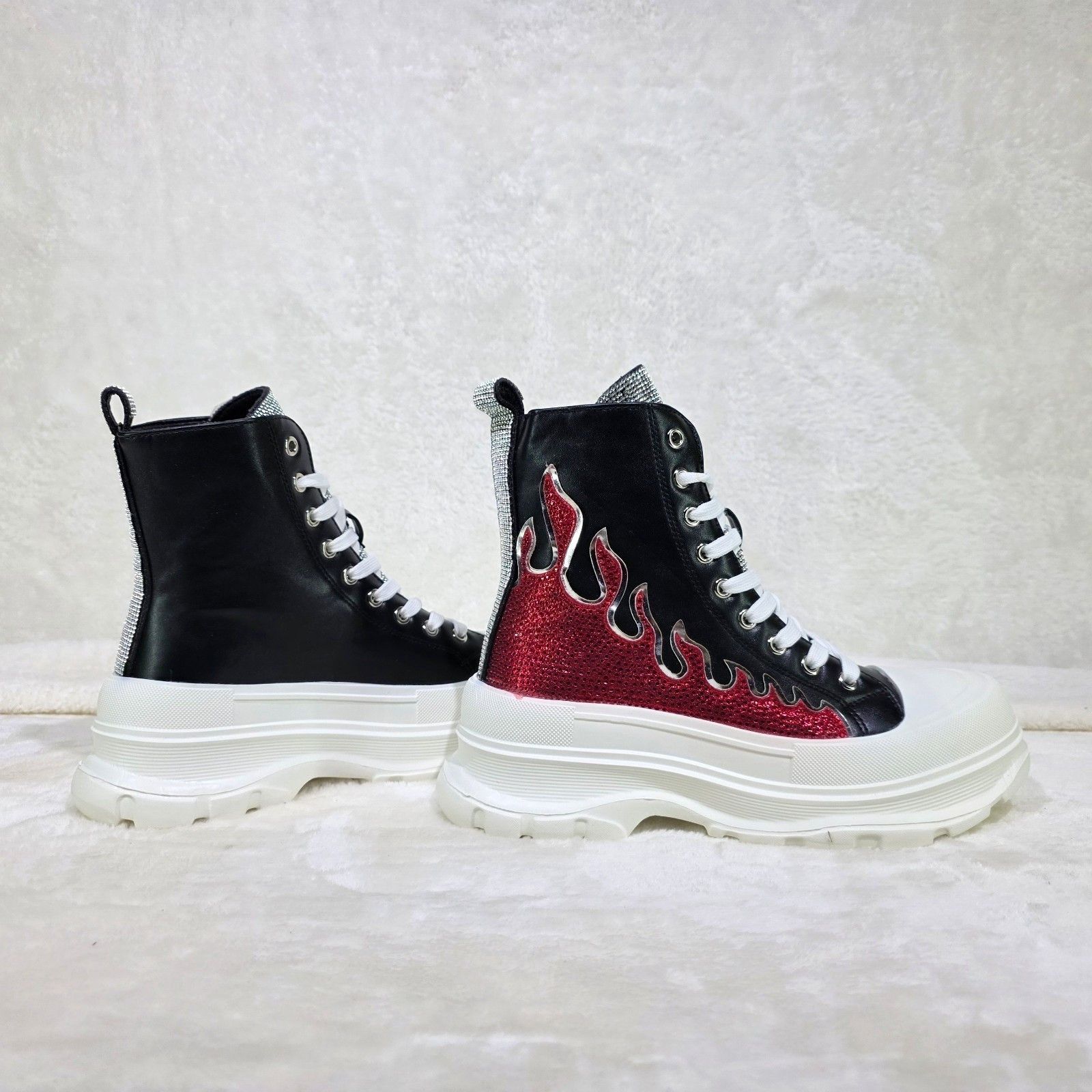 Other Scorch Combat Sneaker Boots With Rhinestone Flames Details B Size US 8 / IT 38 - 2 Thumbnail
