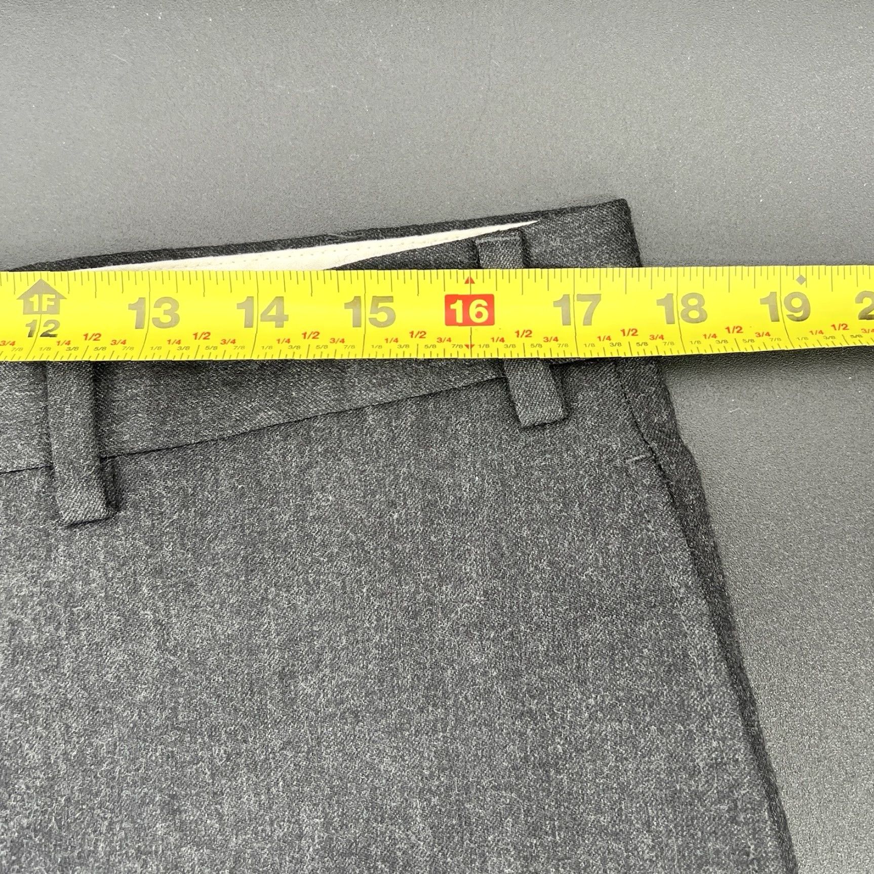 Ralph Lauren Lauren Ralph Lauren Dress Pants Mens 35x31 Charcoal Gray 100% Wool Slim Flat Front Zip Inseam 31 in Regular Color Gray Mens Dress Pants Size US 35 - 6 Thumbnail