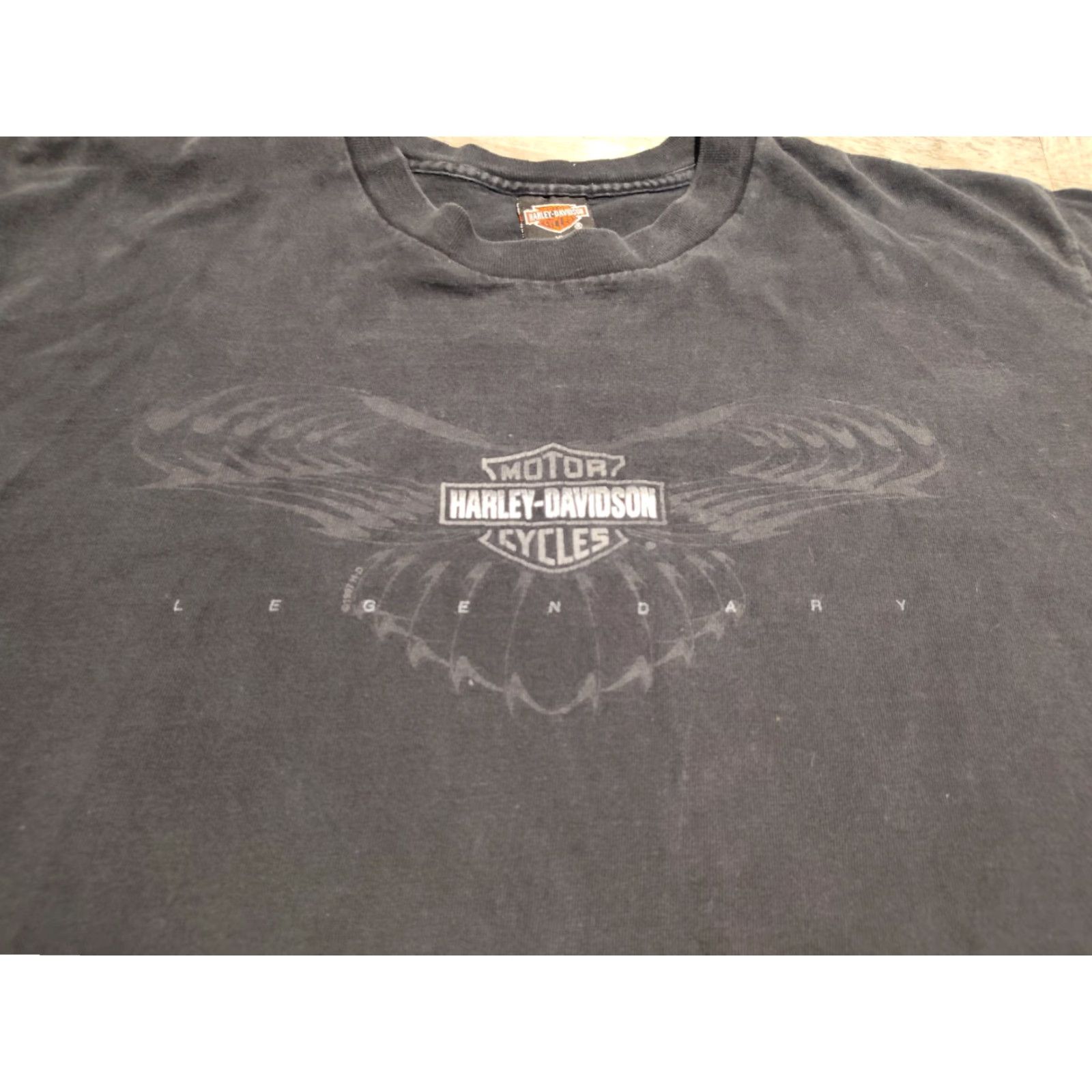Harley Davidson VINTAGE 90s HARLEY DAVIDSON MOTORCYCLE T-Shirt XL Black Biker Macedonia Mens Size US XL / EU 56 / 4 - 3 Thumbnail