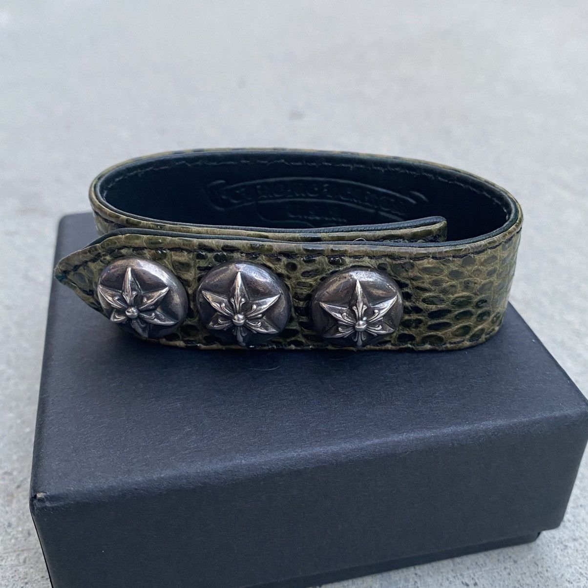 Chrome Hearts Chrome Hearts Green Lizard Skin Star Snap Bracelet Size ONE SIZE - 1 Thumbnail
