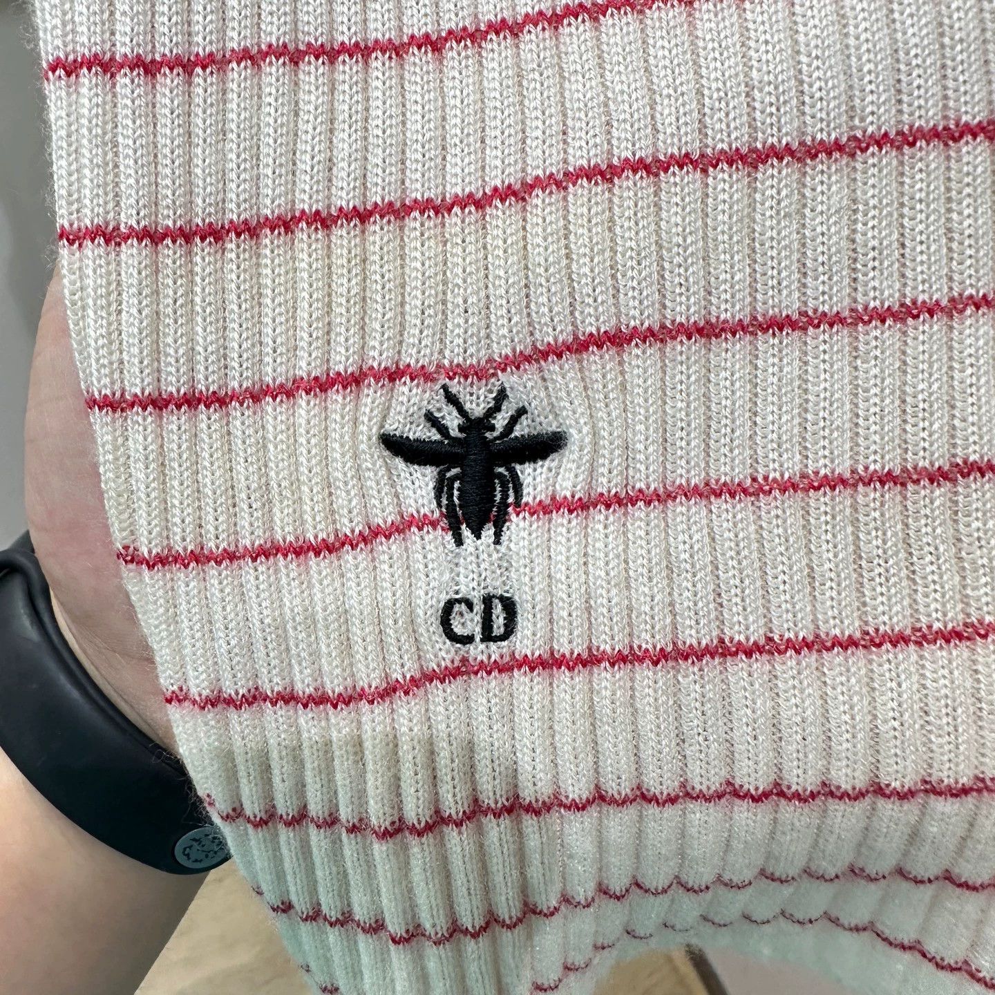 Christian Dior Monsieur CD Shoulder Buckle Bee Stripe Knit SS mar557 Size XS / US 0-2 / IT 36-38 - 5 Thumbnail