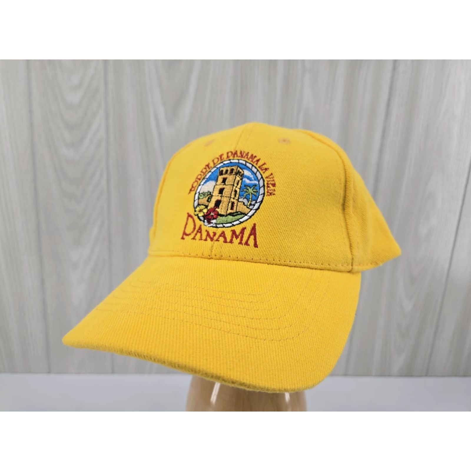Vintage EQ Best Panama Baseball Cap OSFA Adjustable Yellow Unisex Adults - Vintage? No - 100% Cotton - Panama Theme - Hat Cap Size ONE SIZE - 2 Thumbnail