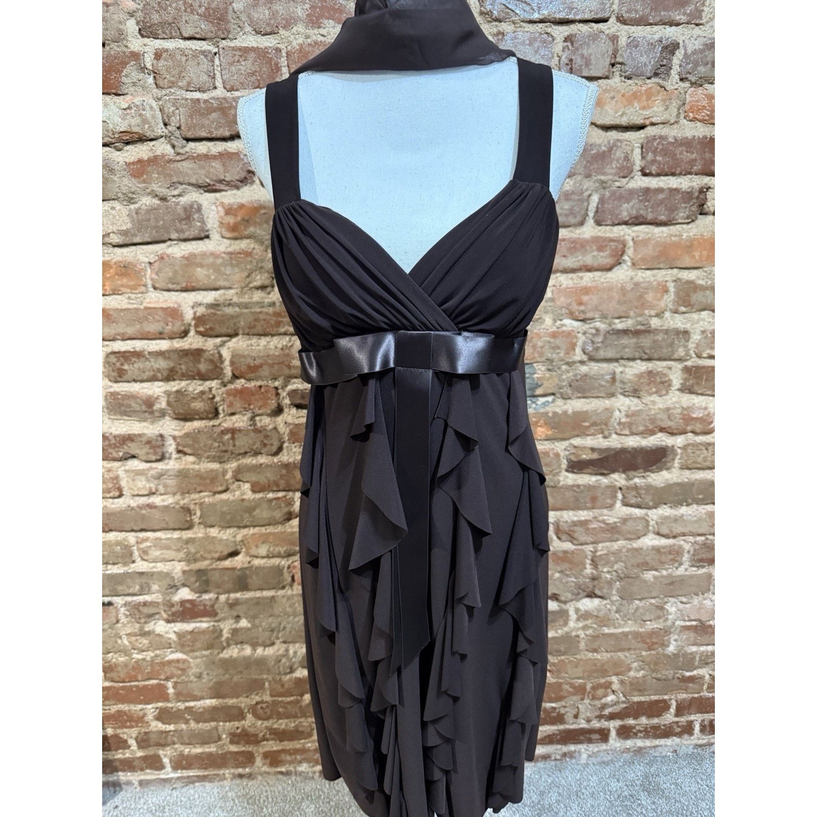 Other Vintage 90’s Baby Doll Satin Bow Evening Dress Sz L w/scarf Size L / US 10 / IT 46 - 1 Thumbnail