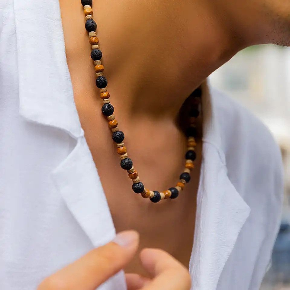 Other Stone and Wood Beaded Short Choker Necklace Size ONE SIZE - 2 Thumbnail