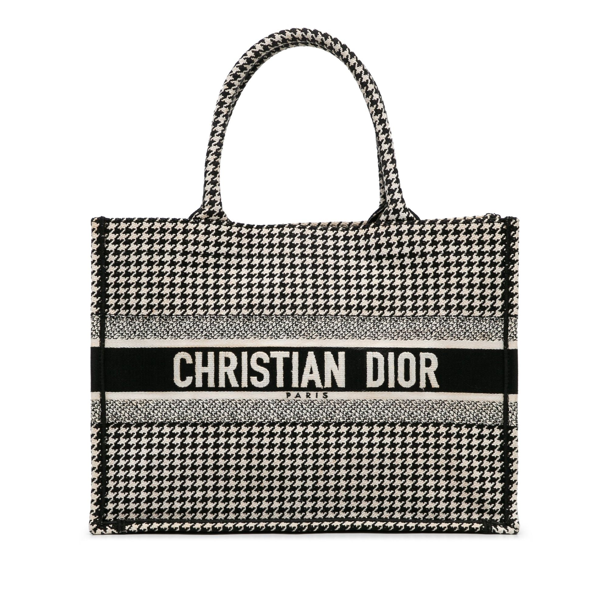 Dior Dior Medium Houndstooth Book Tote Black Size ONE SIZE - 1 Thumbnail