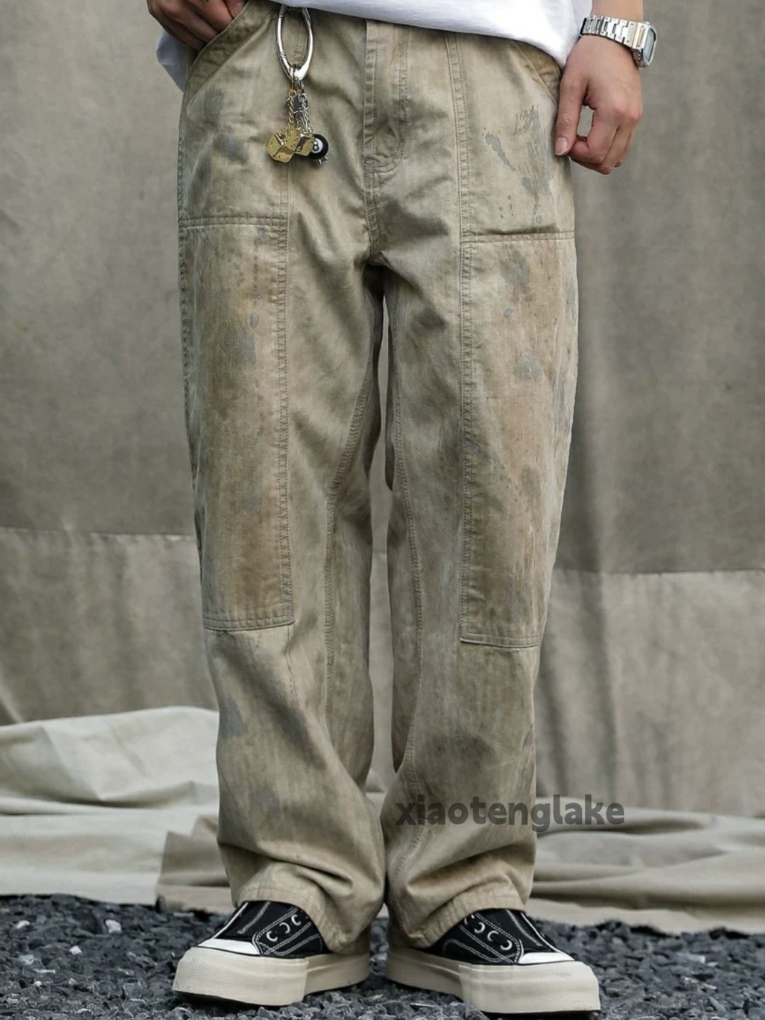 Designer × Vintage washed faded loose baggy stain carpenter work pants Size US 31 - 4 Thumbnail