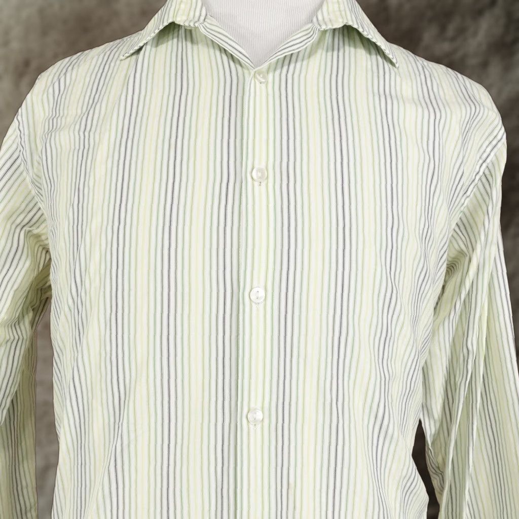 Van Heusen Van Heusen Studio Shirt Mens 16.5 Stripe Button Up White Slim Fit Dress Shirt Size US L / EU 52-54 / 3 - 1 Thumbnail