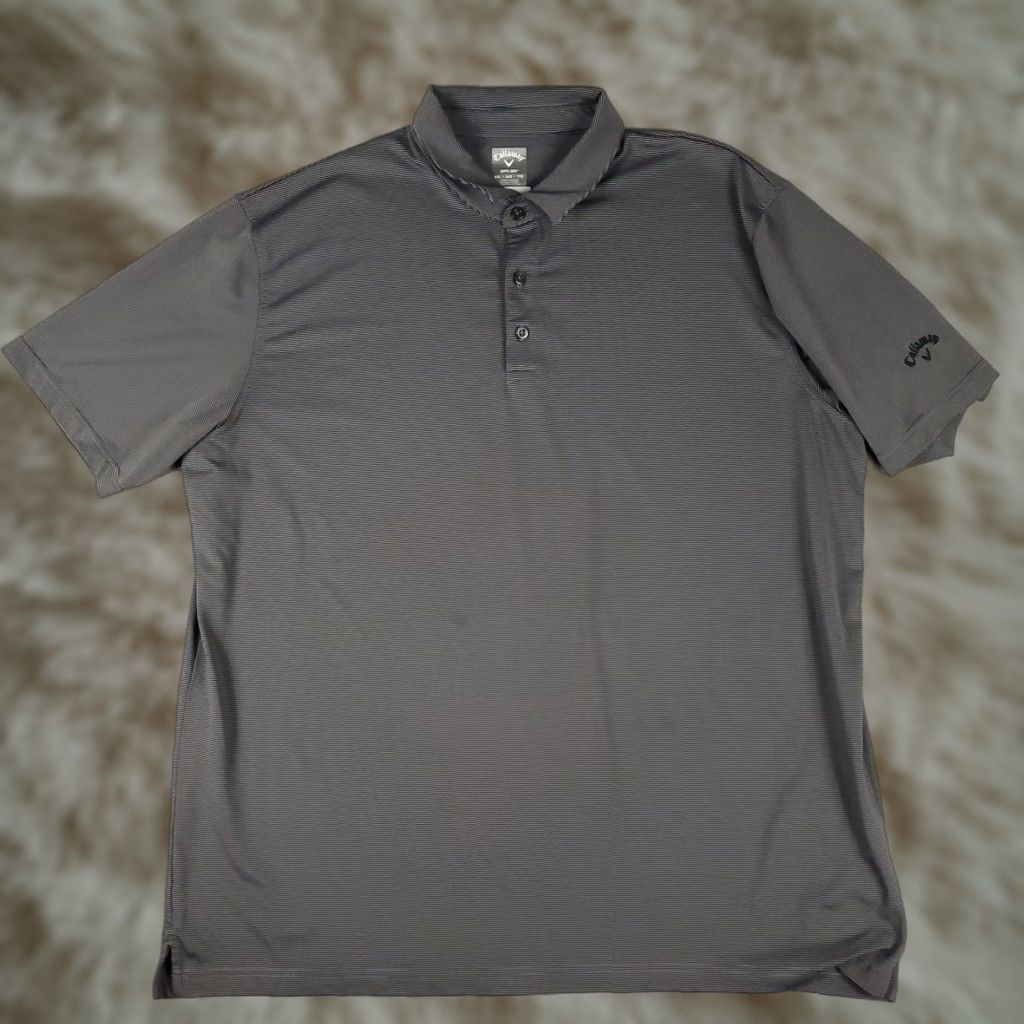 Callaway Callaway Polo Shirt Mens 2XL Gray Striped Opti Dri Fit Short Sleeve Polo Shirt Golf Classic Modern Size US XXL / EU 58 / 5 - 1 Thumbnail