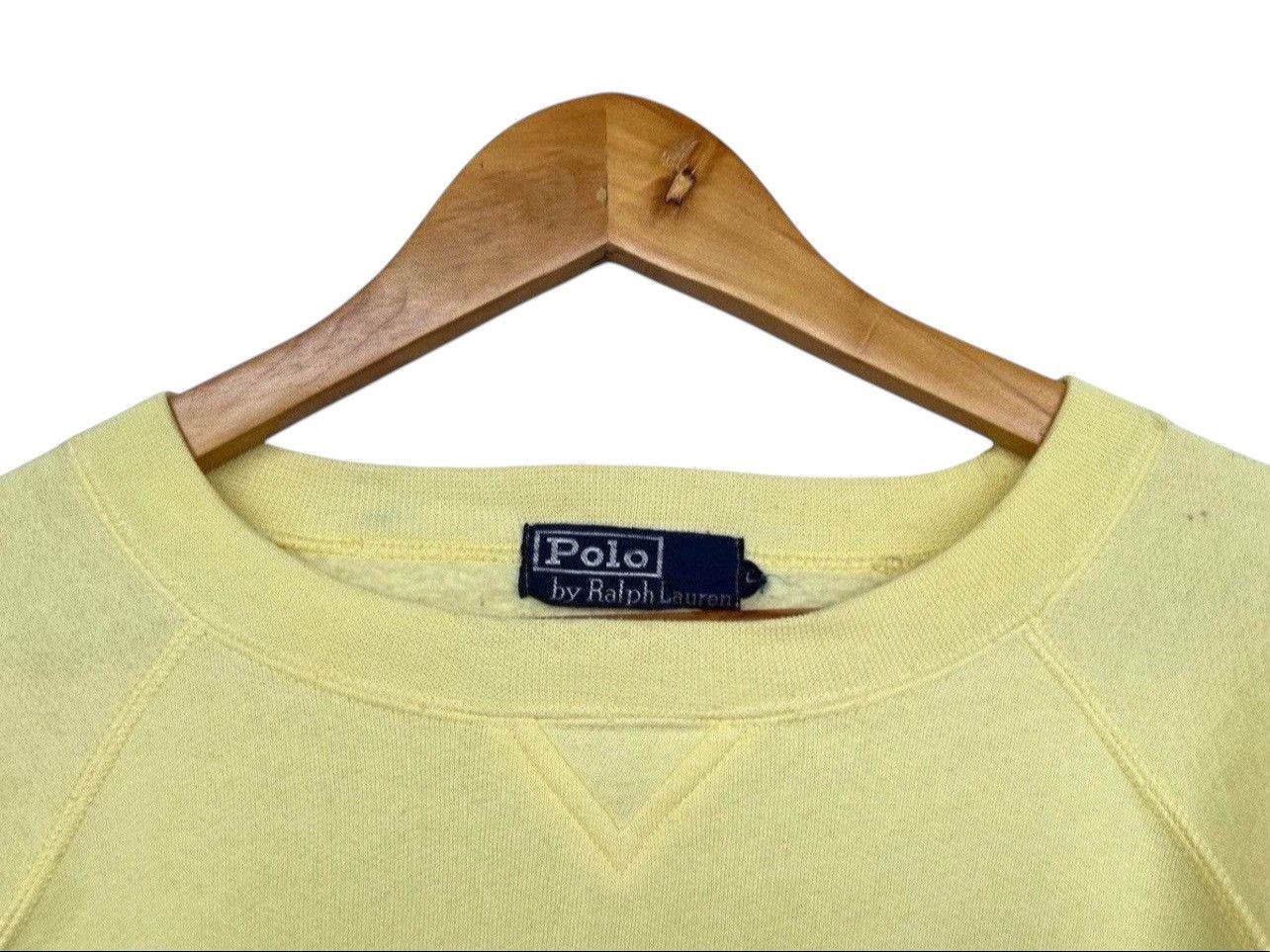Polo Ralph Lauren × Ralph Lauren × Vintage Vintage 90s Polo Ralph Lauren Pony Yellow Sweatshirt Size US L / EU 52-54 / 3 - 7 Thumbnail