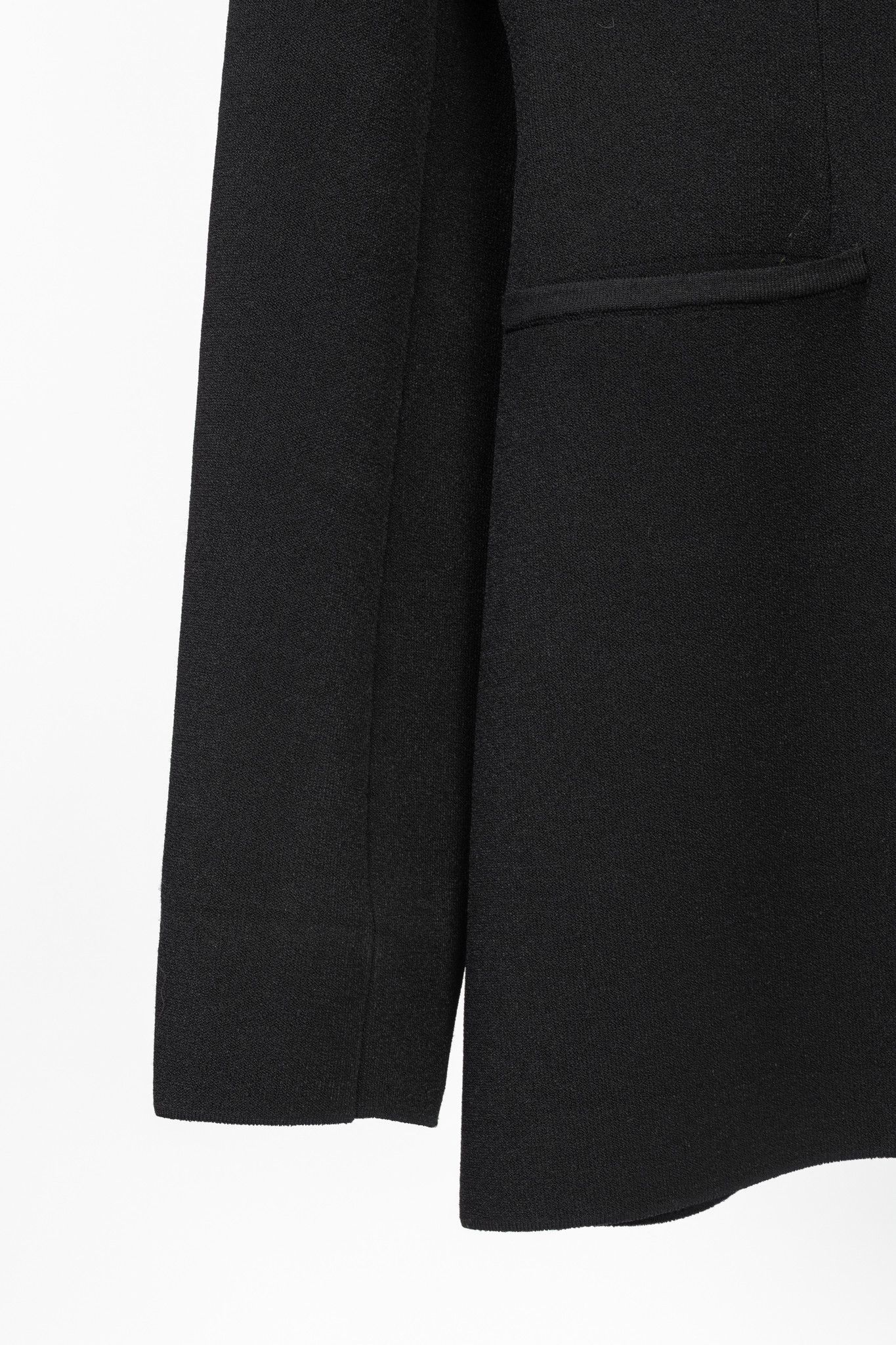 Giorgio Armani Giorgio Armani Black Viscose-Knit Collarless Blazer Size XL / US 12-14 / IT 48-50 - 6 Thumbnail
