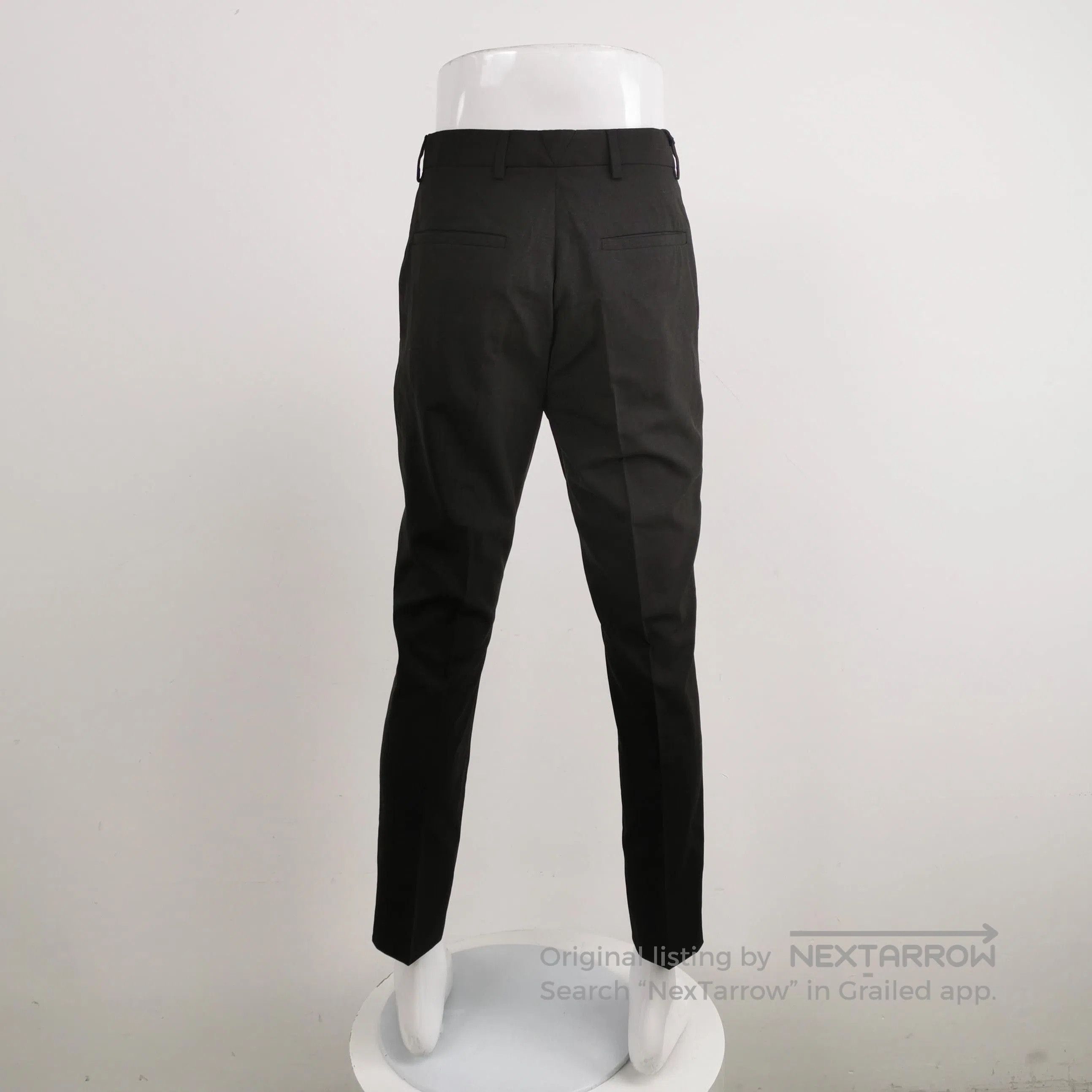 Prada Prada Black Wool Straight Leg Trousers Size 44 0089. Size 41" - 2 Thumbnail