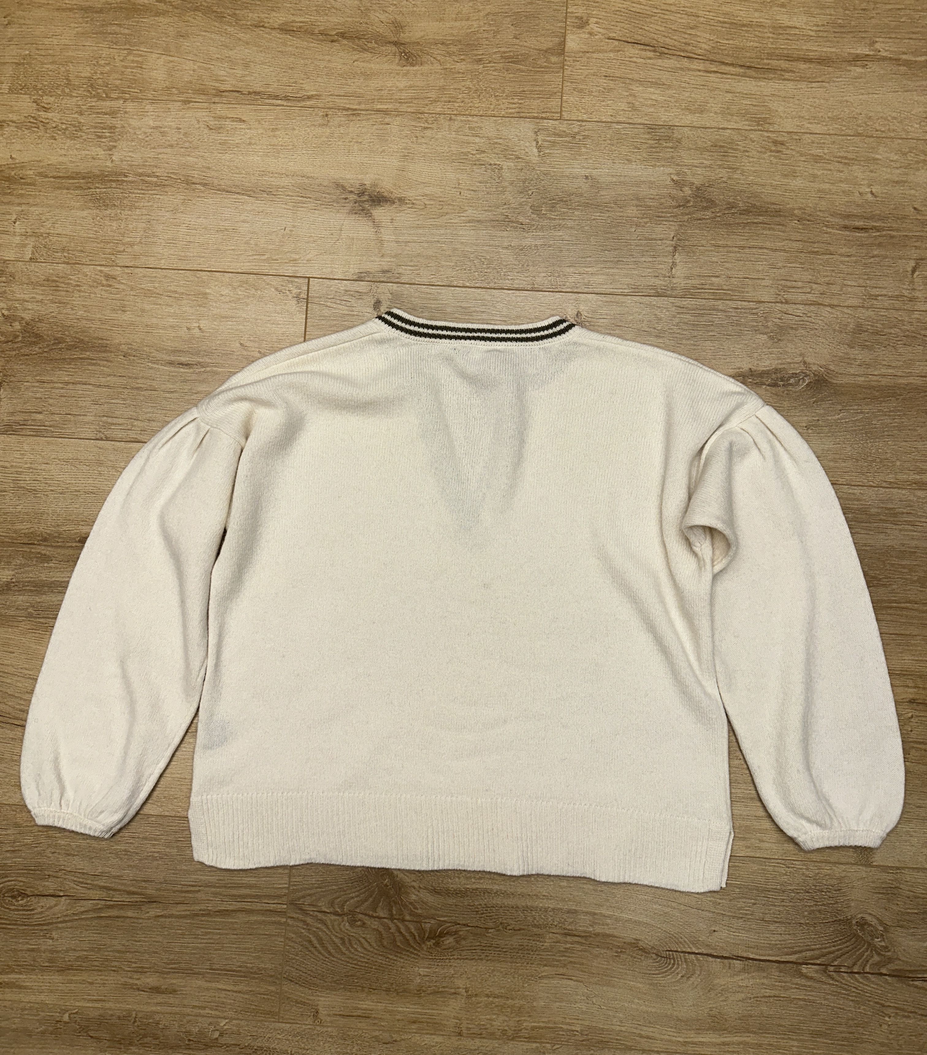 Other Jenni Kayne Wool Cashmere Knit Striped Trim Pullover Size L Size L / US 10 / IT 46 - 4 Thumbnail