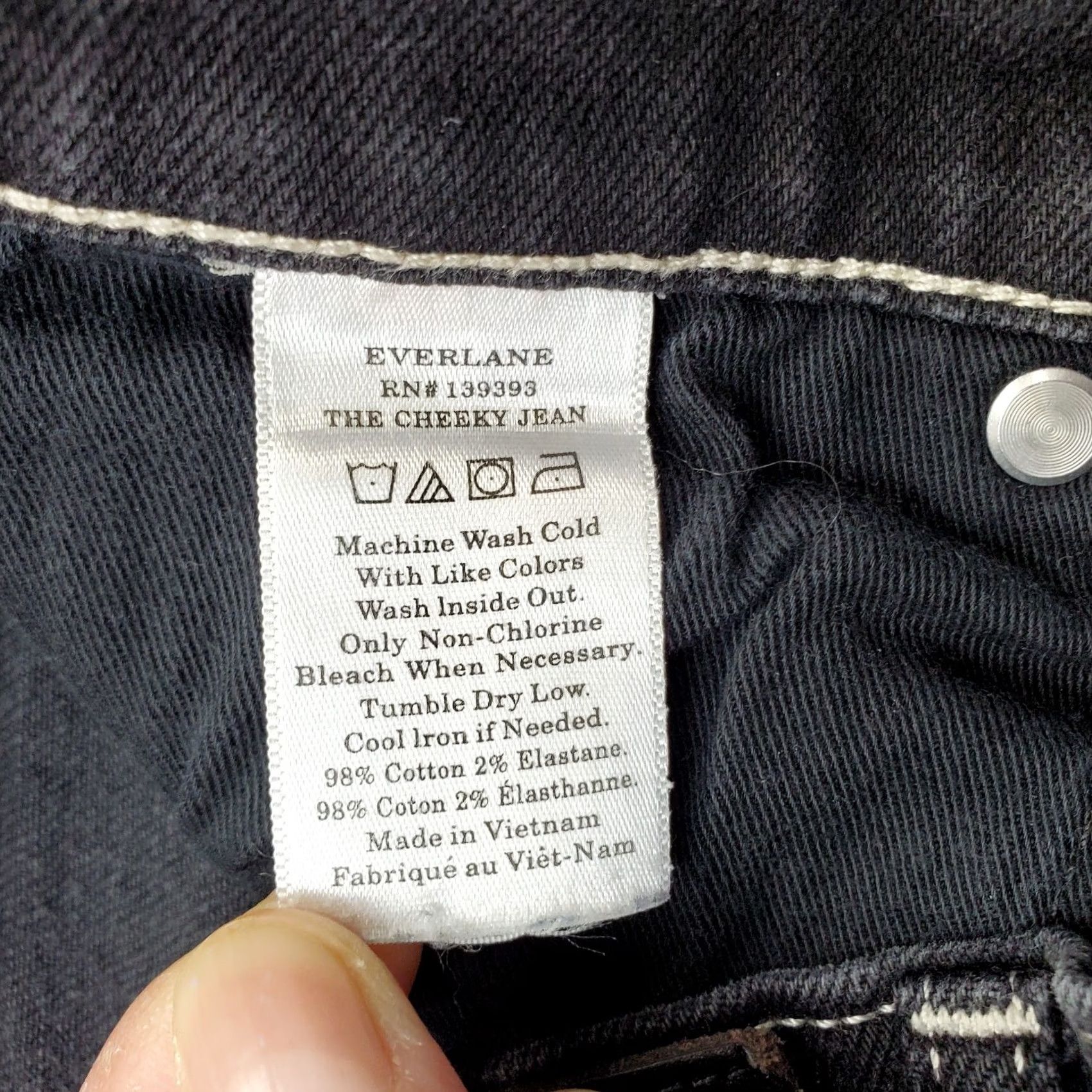 Everlane Everlane Womens Jeans 26 Black Denim Dark Wash Straight Cheeky Crop Low Waist 5-Pocket Measurements Size 26 Mens Womens Girls Boys Size 26" / US 2 / IT 38 - 7 Thumbnail