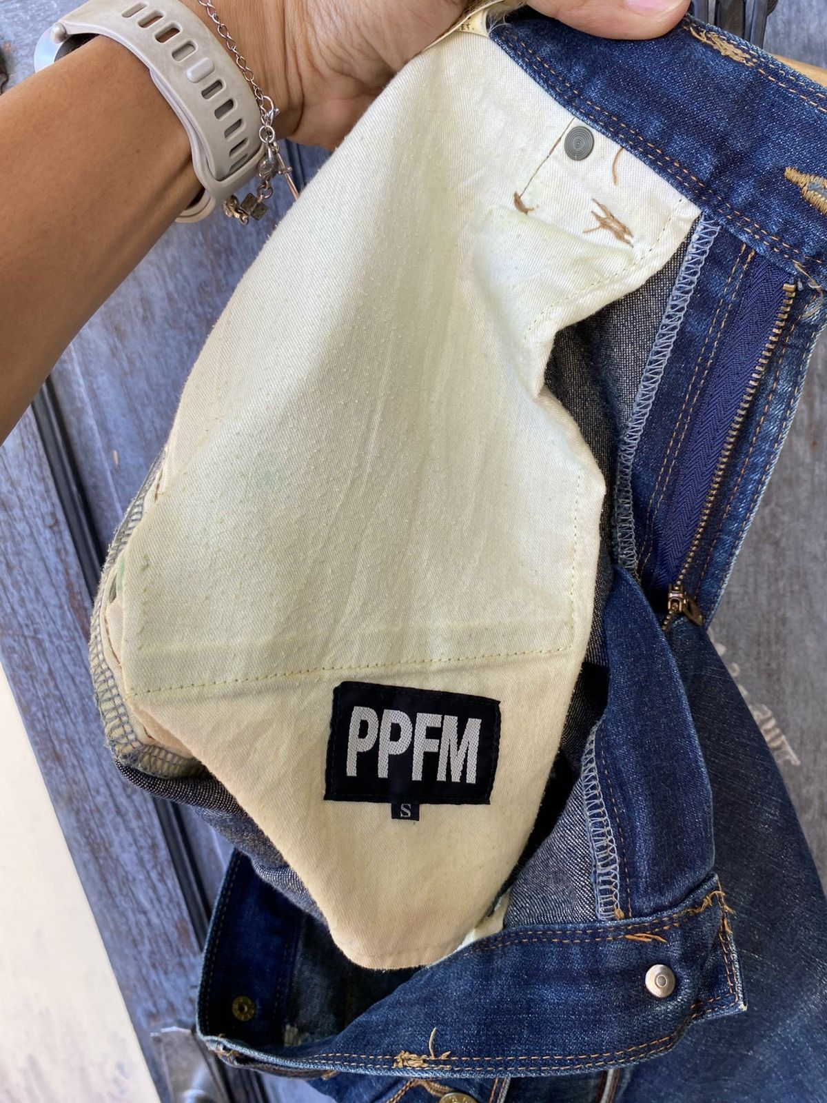 PPFM PPFM Denim Hidden Kimono Print & Gold Zipper Made in Japan Size US 30 / EU 46 - 21 Thumbnail