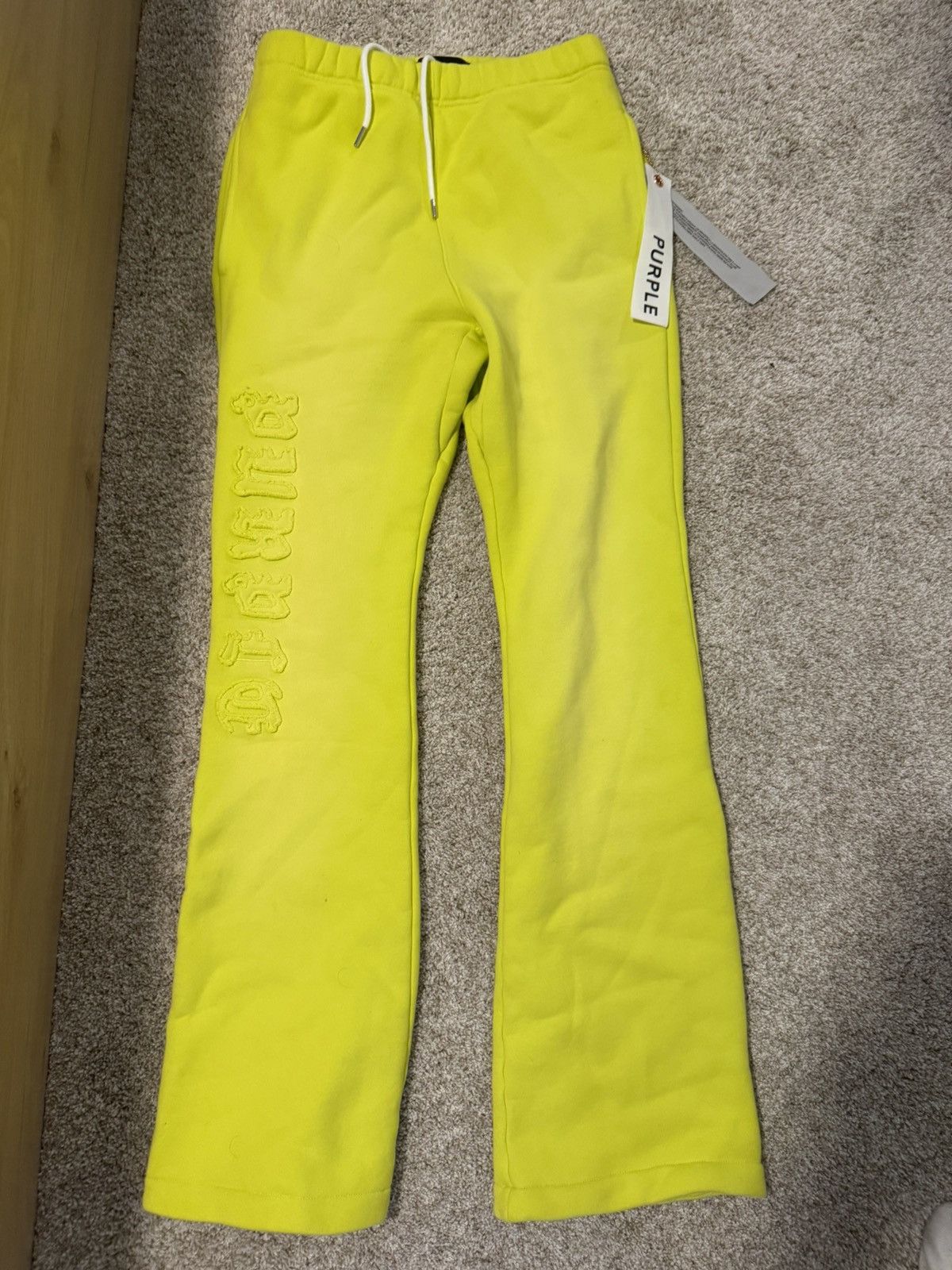 Purple PURPLE BRAND Fleece Flare Leg Pants Yellow/green Sz S New Size US 30 / EU 46 - 1 Thumbnail