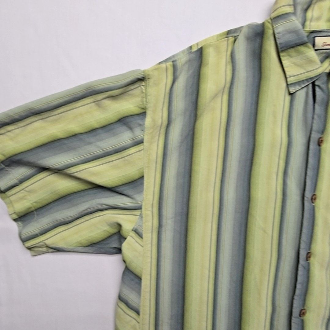 Tommy Bahama Tommy Bahama Striped Silk Shirt Green Blue Mens XL Button Up Size US XL / EU 56 / 4 - 4 Thumbnail