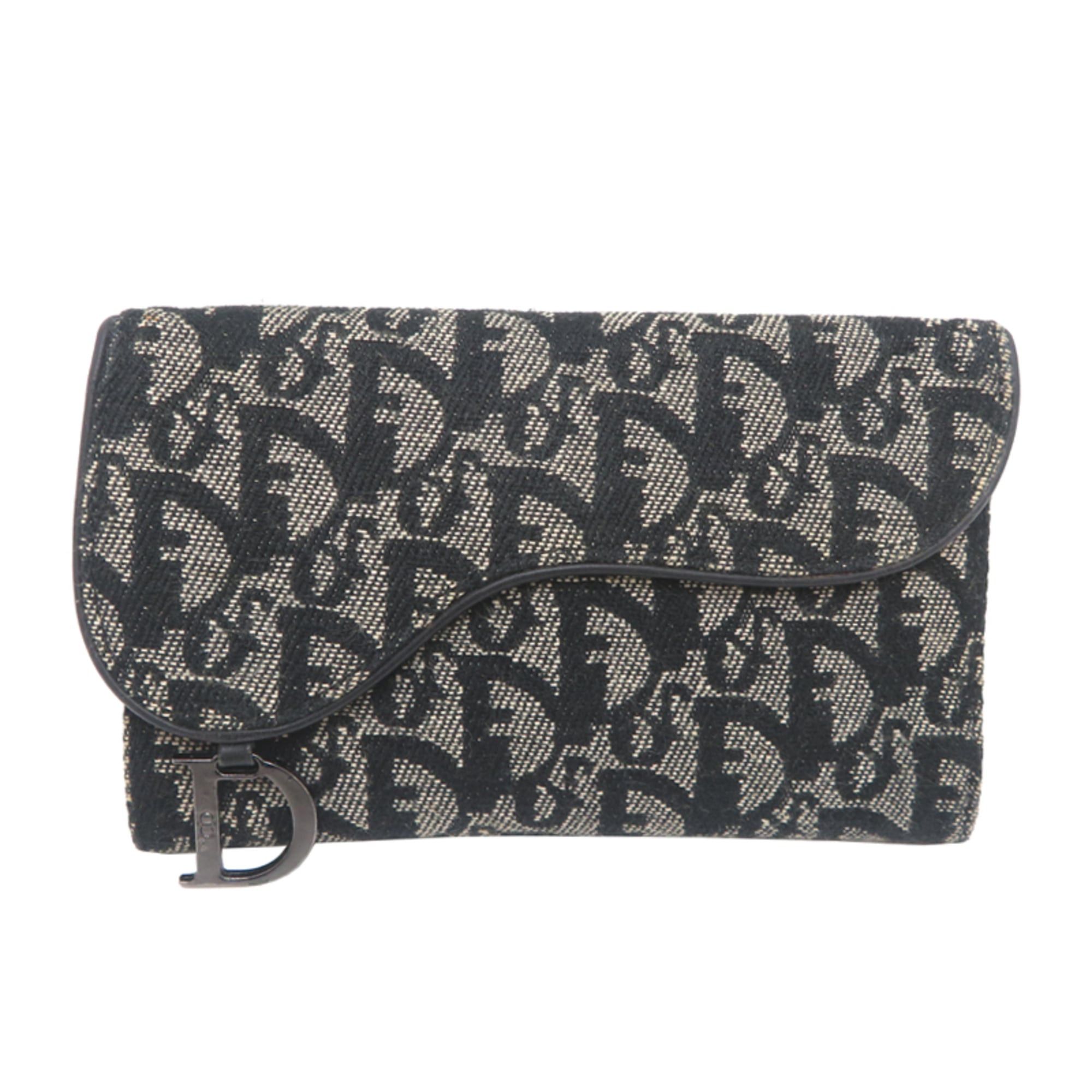 Dior Christian Dior Trotter Wallet, Women's Tri-fold Jacquard, Blue Size ONE SIZE - 1 Thumbnail