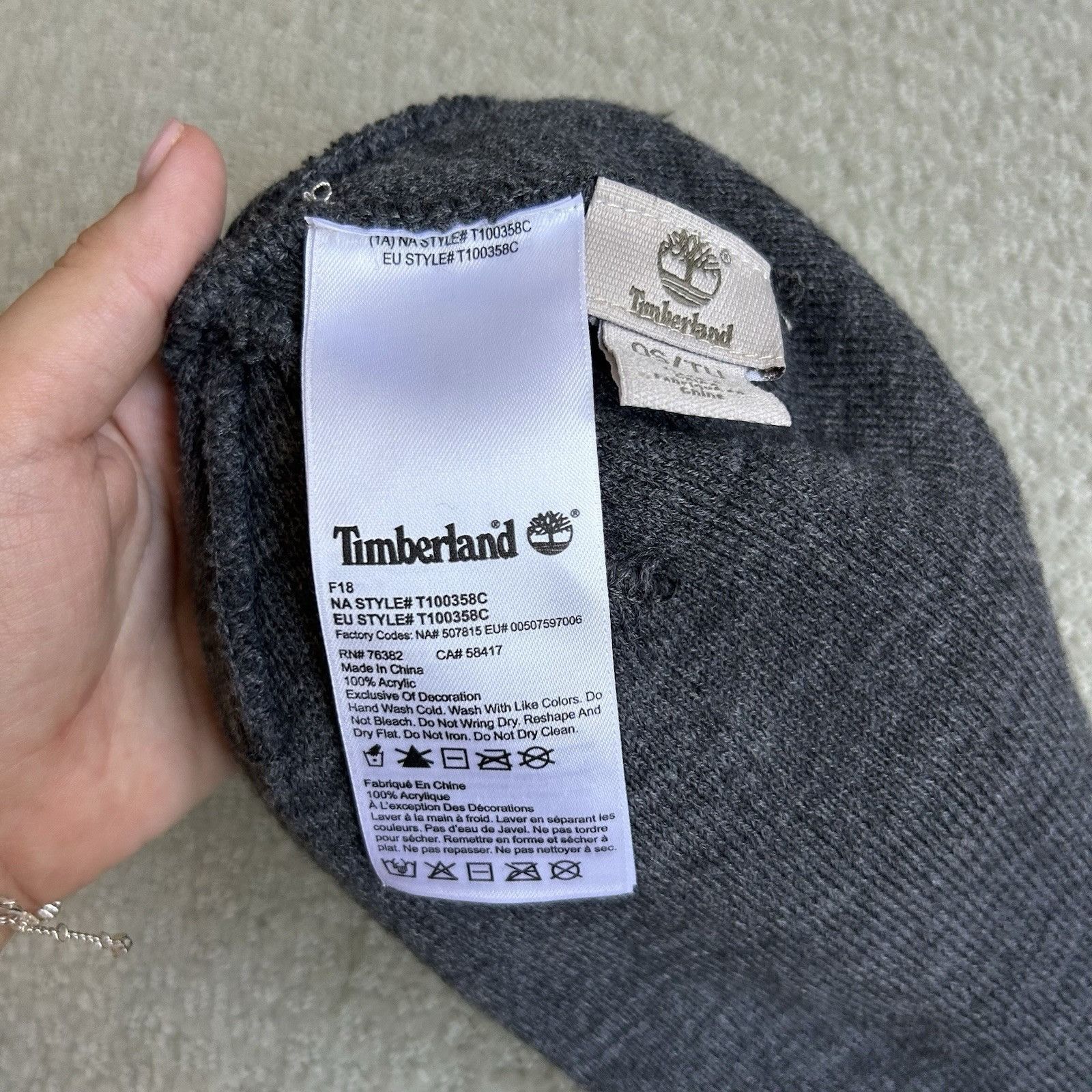 Timberland Timberland Men’s Logo Cuff Watch Cap Beanie Winter Hat Gray Size ONE SIZE - 7 Thumbnail