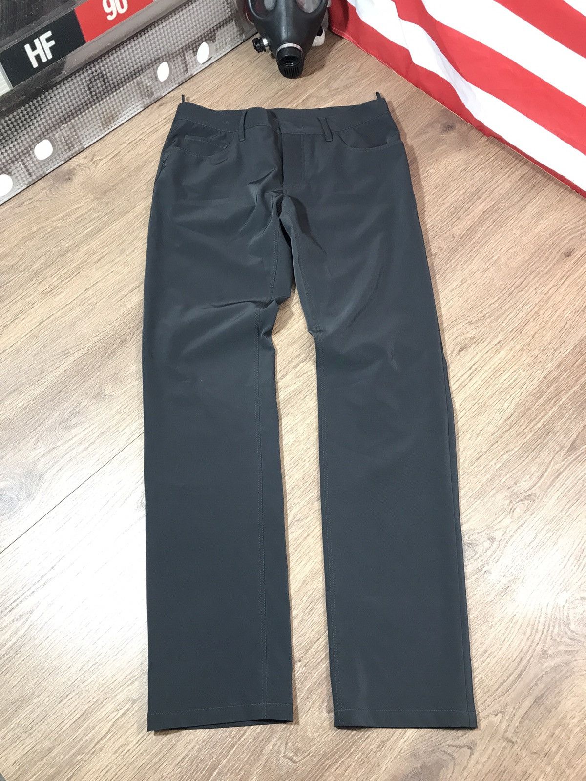 Pre-owned Prada Nylon Stretch Pants In Grey