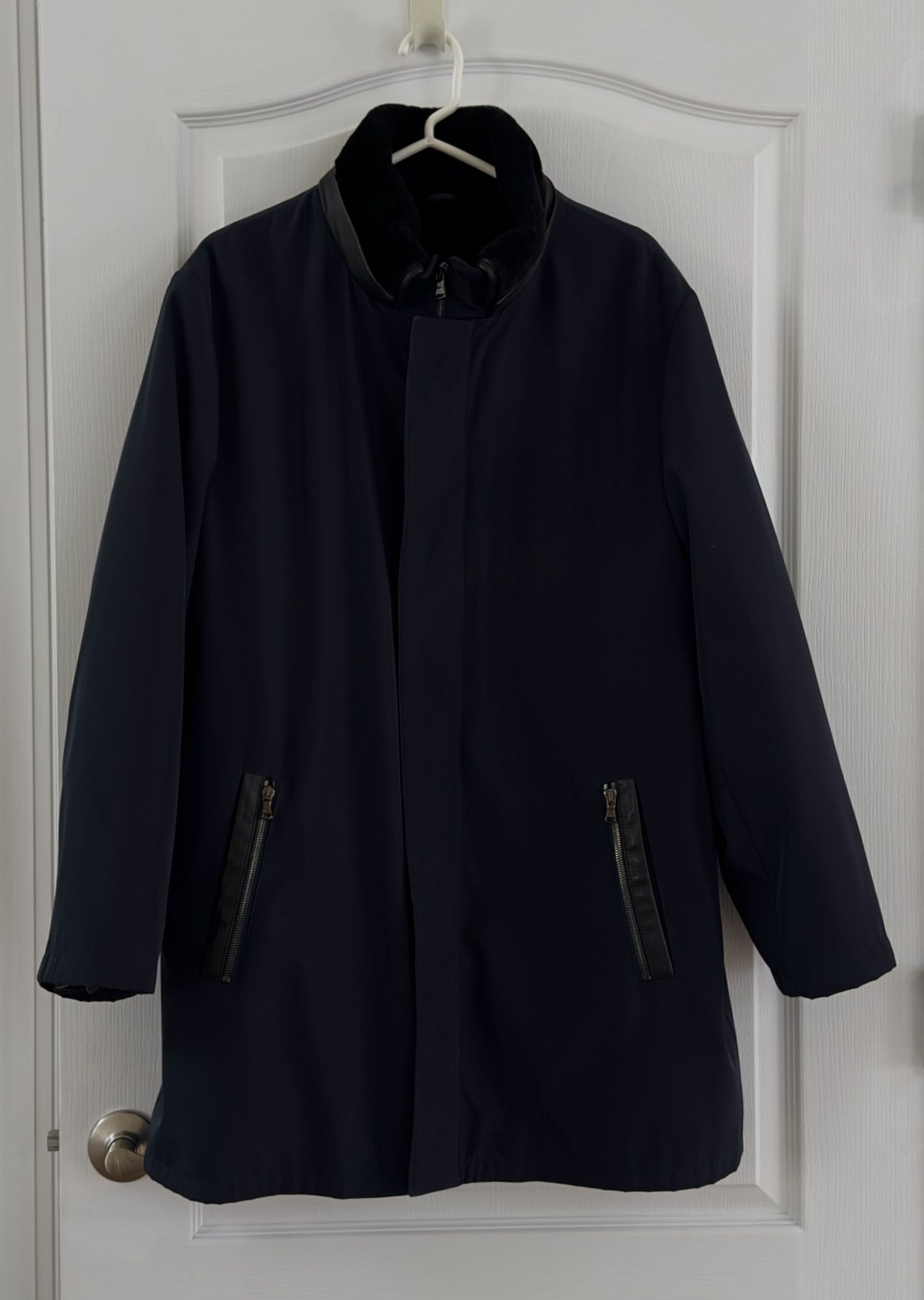 Paul Stuart Paul Stuart Black Shearling Rain Jacket Size US L / EU 52-54 / 3 - 1 Thumbnail