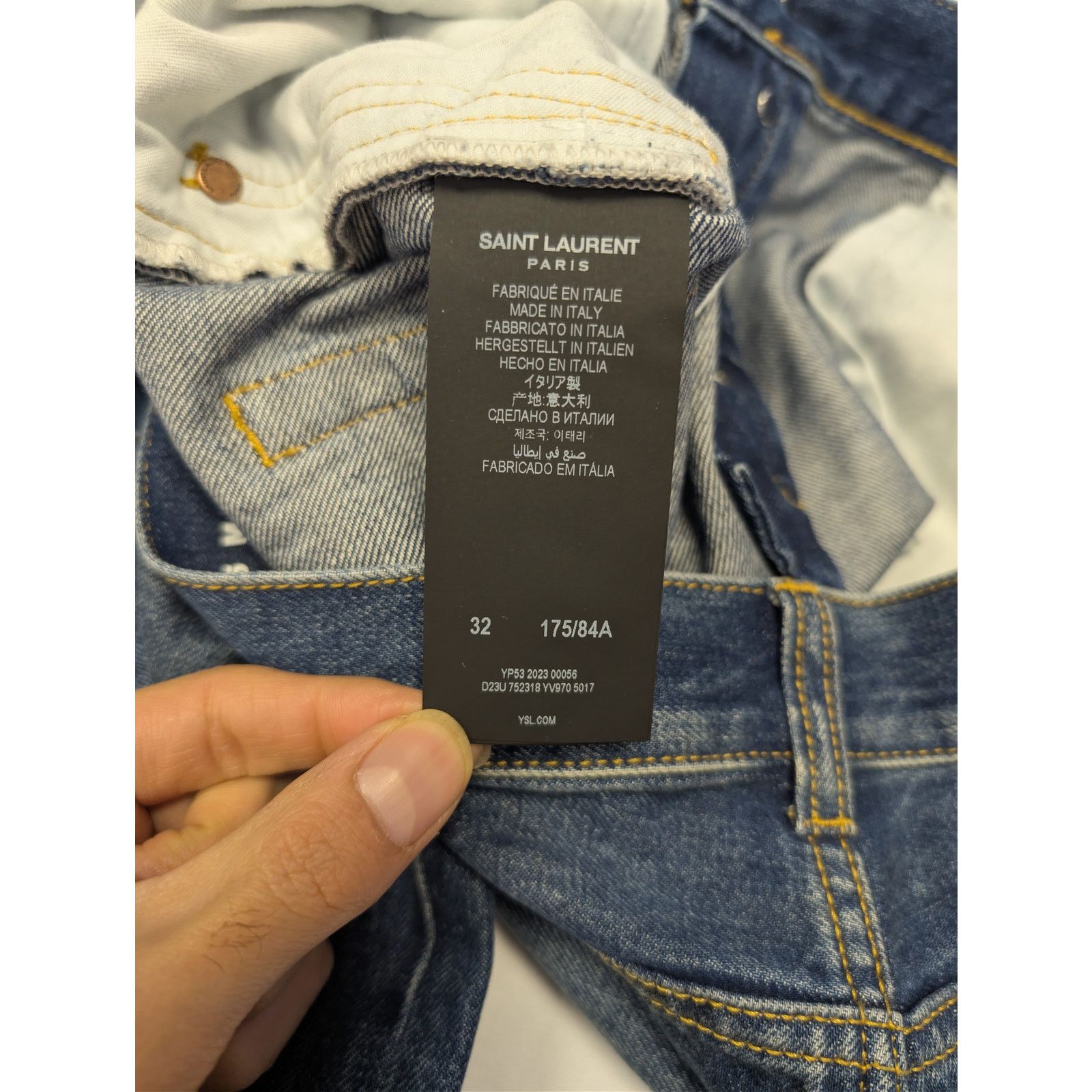 Saint Laurent Paris o1rshd1 Relaxed Straight Denim Jeans in Deauville Beach Blue Size US 32 / EU 48 - 16 Thumbnail