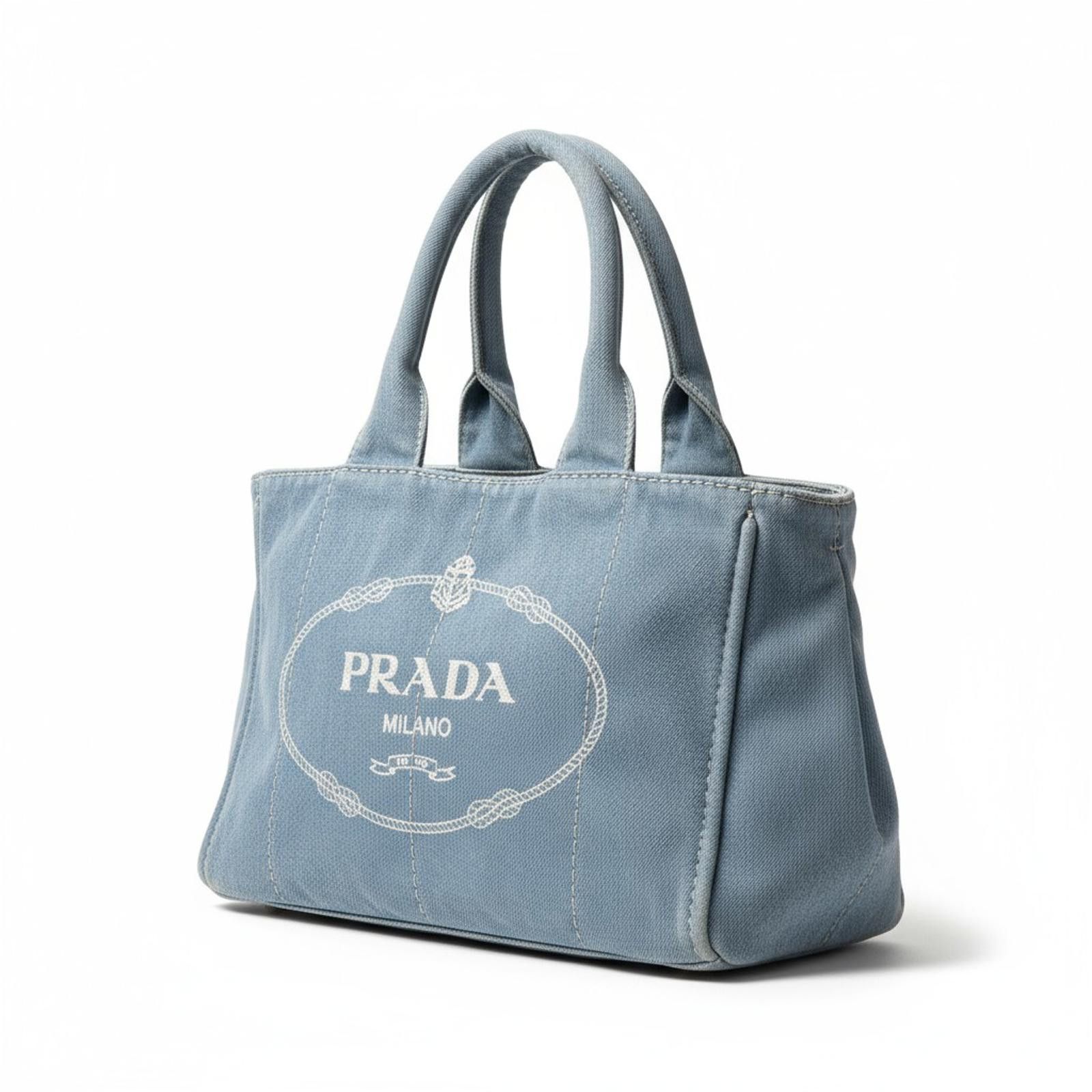 Prada Prada - Light Gray Canvas Tote Bag Size ONE SIZE - 1 Thumbnail