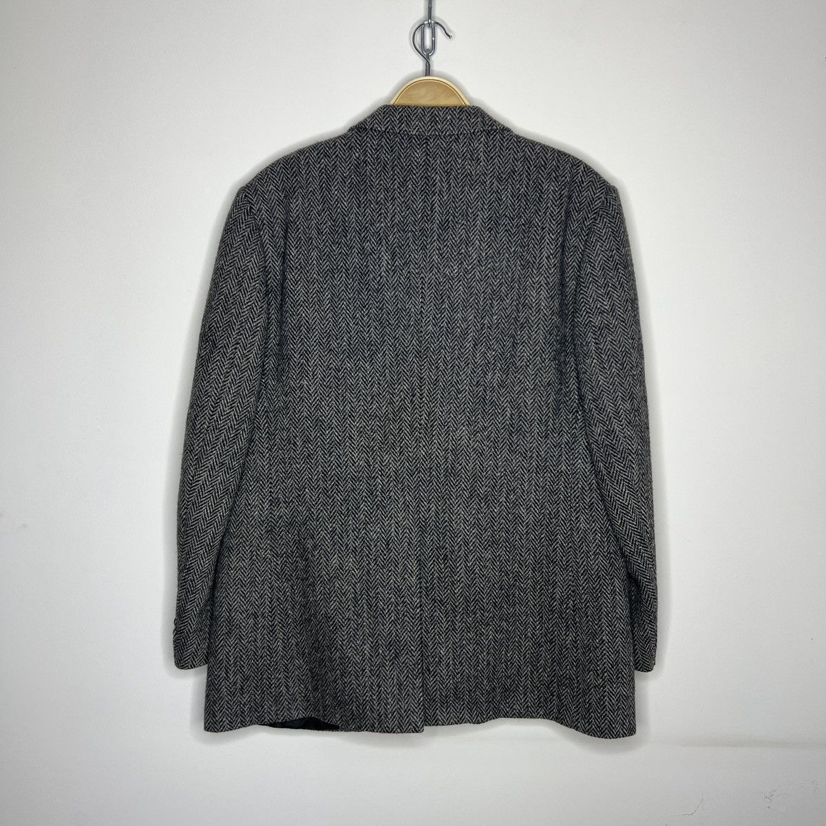 Designer × Harris Tweed × Vintage Vtg Harris Tweed Grey Coat WOOL Jacket Blazer 40 R Size 40R - 10 Thumbnail