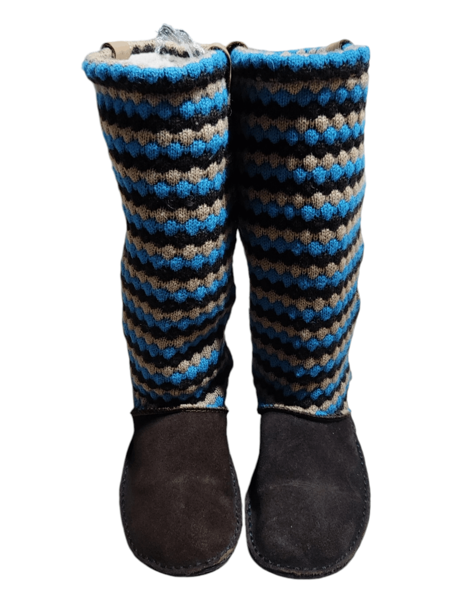 KEEN KEEN Auburn High Boots 8c Brown Suede Blue Tan Knit Upper Size US 7.5 / IT 37.5 - 8 Thumbnail