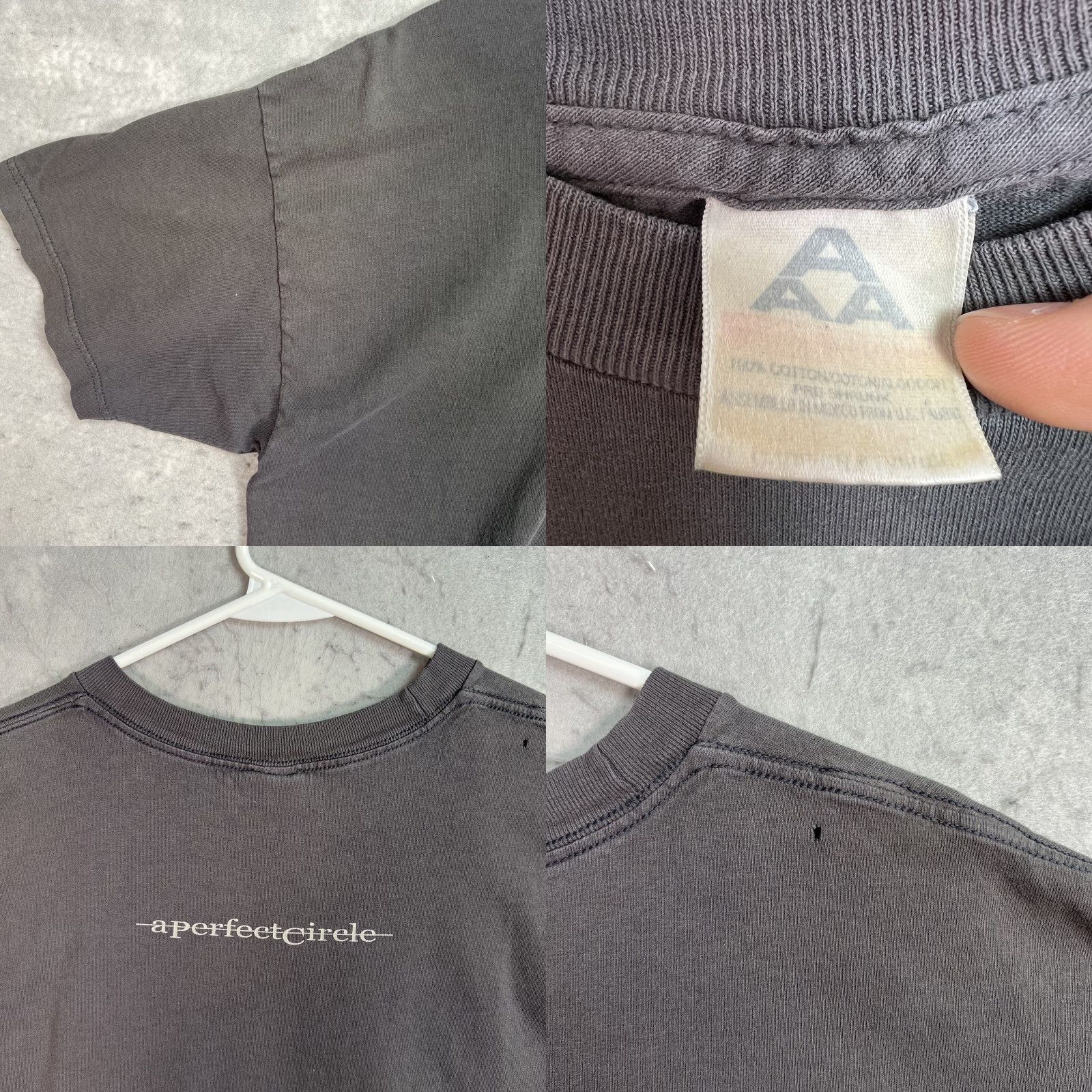 Vintage VINTAGE 2000s Y2K A Perfect Circle Band T Shirt Adult Large Dark Gray Mens Shirt Mens Large Gray 2000s Graphic Tee Concert Merch Size US L / EU 52-54 / 3 - 8 Thumbnail